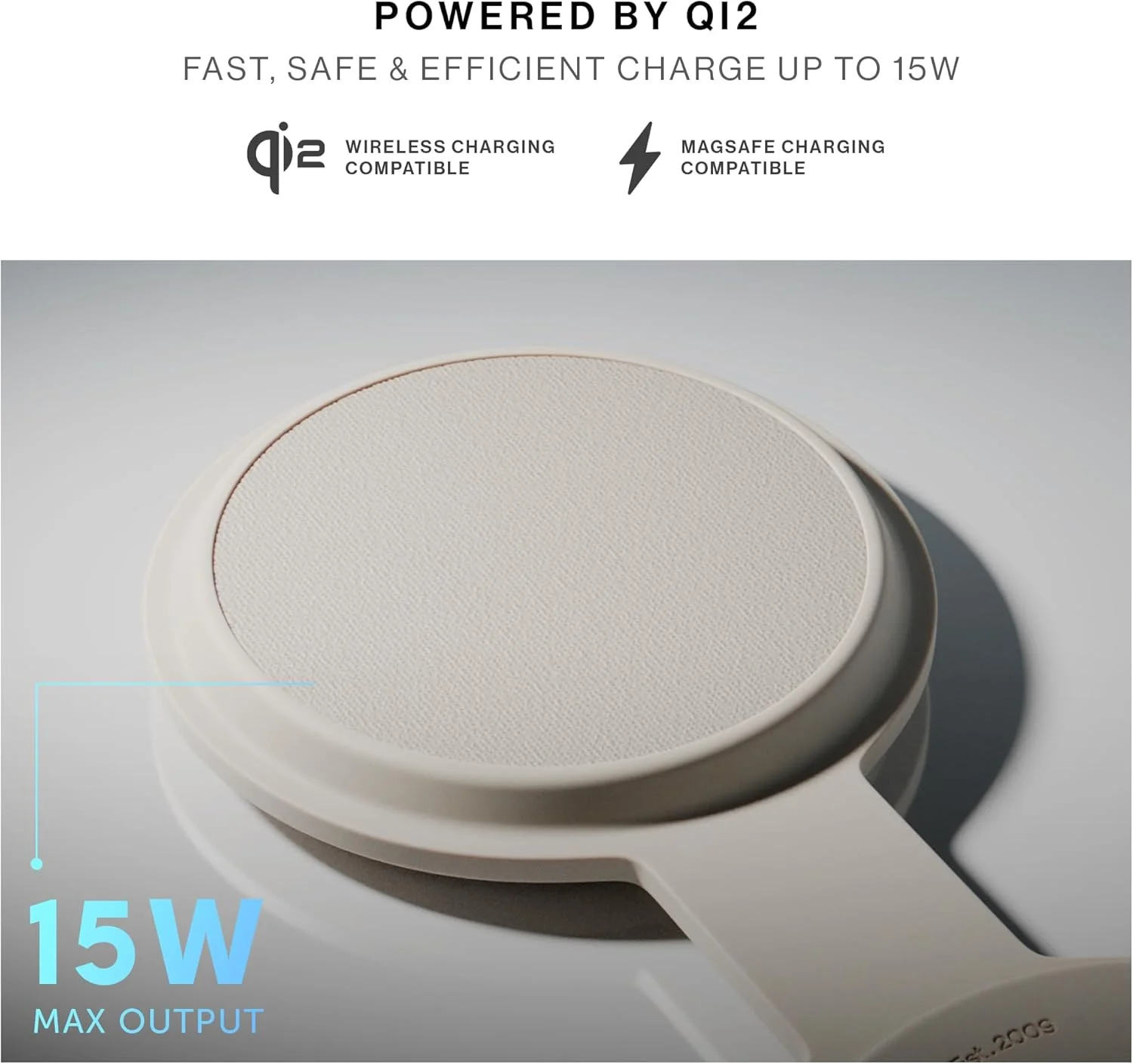 شارژر بی‌سیم مغناطیسی 2 در 1 نیتیو یونیون مدل Voyage - ایستگاه شارژ برای آیفون 16، ایرپادز و اپل واچ - دارای گواهی Qi2 و MagSafe 15W (سنگ ماسه)