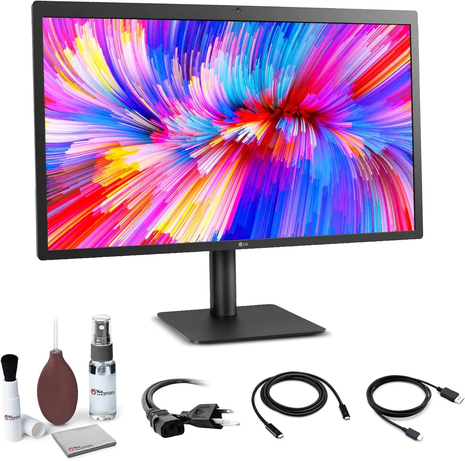 نمایشگر 5K الترافاین LG 27MD5KL-B - باندل - مانیتور 27 اینچی 16:9 5K (5120 x 2880) IPS، روشنایی 500 cd/m، ورودی های Thunderbolt 3 / USB Type-C، سازگاری با MacOS به همراه ست تمیز کننده صفحه نمایش