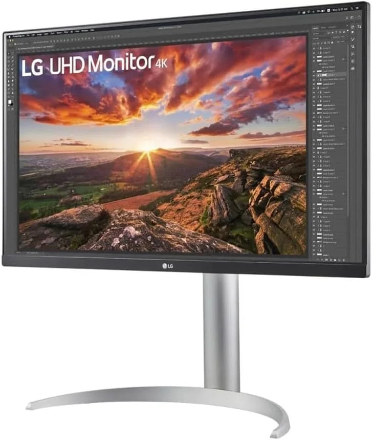 مانیتور کامپیوتر 27 اینچی 4K ال‌جی Ultrafine™ 27UP850K-W - پنل IPS UHD (3840 x 2160)، 5ms GtG 60Hz، DisplayHDR™ 400، DCI-P3 95% (CIE1976)، حالت مطالعه، قابلیت تنظیم شیب و ارتفاع