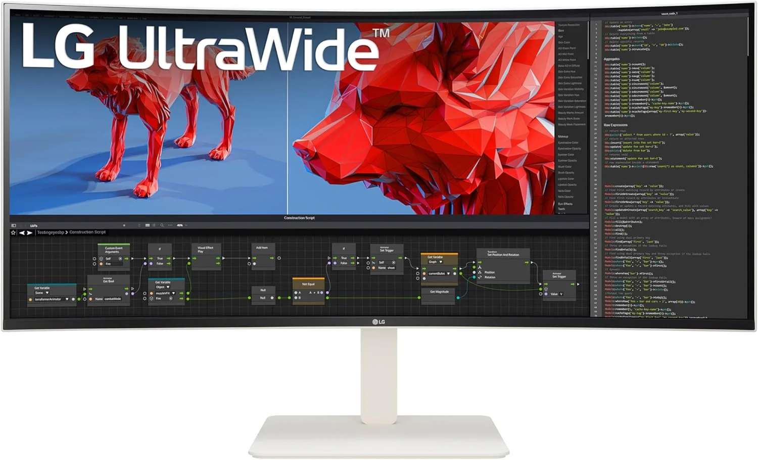 مانیتور خمیده فوق عریض 38 اینچی الجی مدل 38WR85QC-W با رزولوشن WQHD Nano IPS، استاندارد VESA DisplayHDR 600، نرخ تازهسازی 144 هرتز، زمان پاسخگویی 1 میلیثانیه، پورت USB Type-C با توان 90 وات، سازگار با NVIDIA G-SYNC و AMD FreeSync Premium Pro، دارای پورتهای HDMI و DisplayPort، قابلیت تنظیم شیب/ارتفاع/چرخش، رنگ سفید مانیتور خمیده فوق عریض 38 اینچی الجی مدل 38WR85QC-W با رزولوشن WQHD Nano IPS، استاندارد VESA DisplayHDR 600، نرخ تازهسازی 144 هرتز، زمان پاسخگویی 1 میلیثانیه، پورت USB Type-C با توان 90 وات، سازگار با NVIDIA G-SYNC و AMD FreeSync Premium Pro، دارای پورتهای HDMI و DisplayPort، قابلیت تنظیم شیب/ارتفاع/چرخش، رنگ سفید