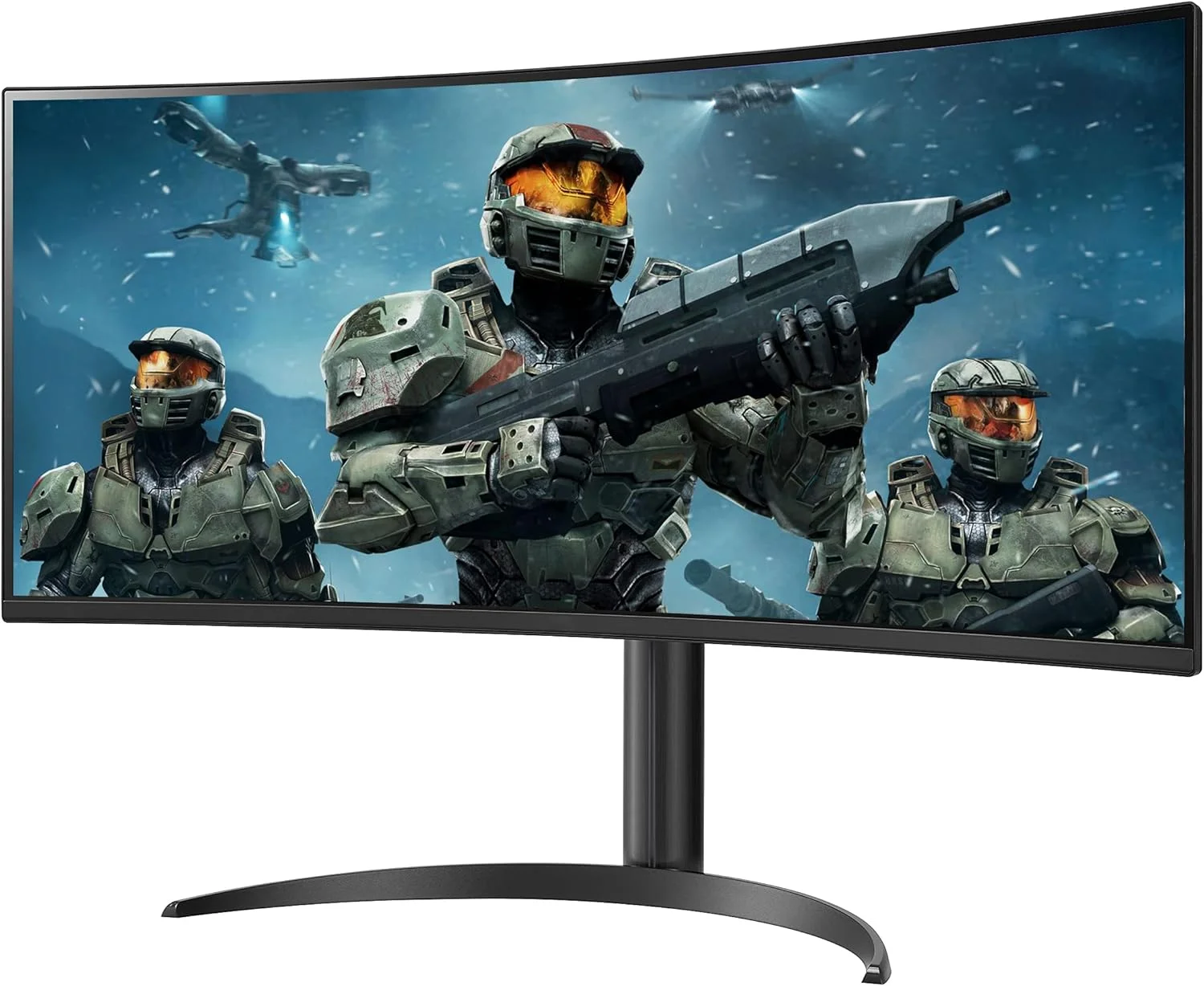 مانیتور گیمینگ خمیده فوق عریض 34 اینچی ال‌جی مدل 34WP60C-B با نسبت تصویر 21:9، رزولوشن QHD (3440 x 1440)، HDR 10، نرخ تازه‌سازی 160 هرتز، زمان پاسخ‌دهی 1 میلی‌ثانیه، پایه قابل تنظیم شیب، AMD FreeSync Premium، درگاه Display Port و HDMI، رنگ مشکی، WEPGPY