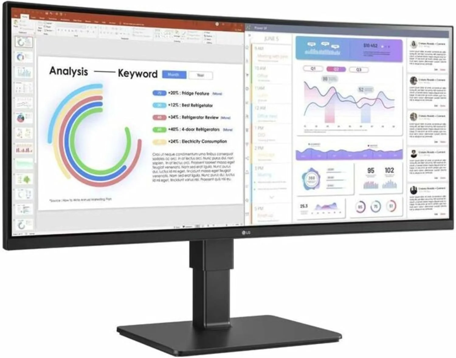 مانیتور 34 اینچ ال‌جی 3440X1440 خمیده 21:9 IPS HDMI 2.0 (2) DP 1.4 USB Type-C