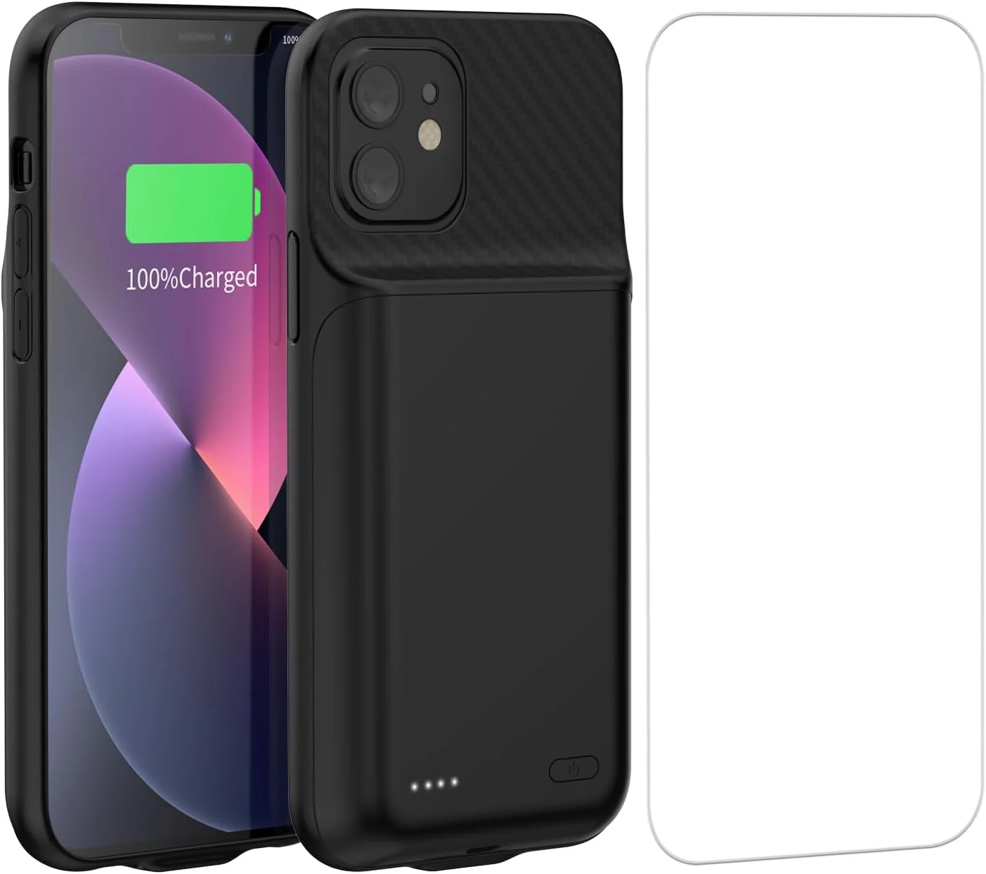 کاور باتری دار برای آیفون 13/13 پرو/14، کاور شارژر قابل حمل فوق العاده باریک 13800 میلی آمپر ساعتی برای آیفون 13/13 پرو/14 (6.1 اینچ) - مشکی