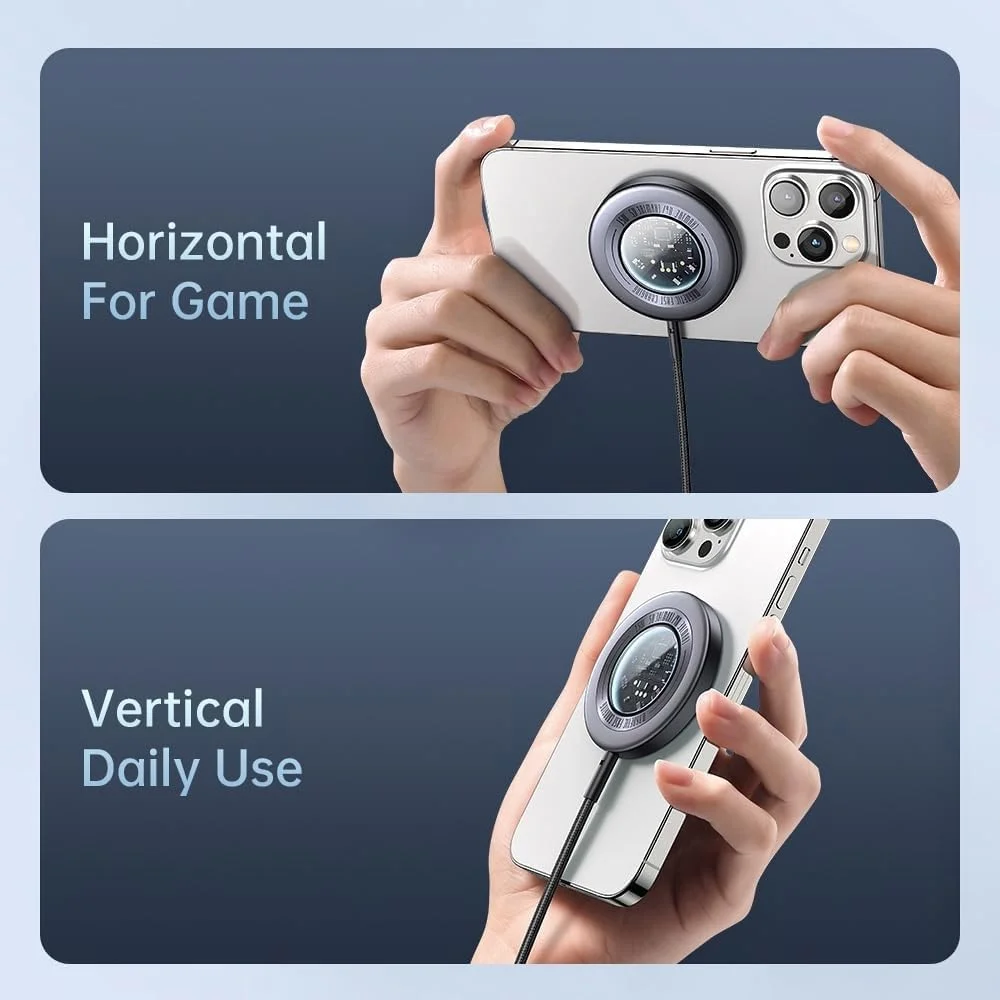 شارژر بی‌سیم مغناطیسی، پد شارژ بی‌سیم 15 واتی سریع برای آیفون مگ‌سیف، شارژر تلفن خودرو، با کابل 1 متری Type-C برای سری 14/13/12، شارژر سامسونگ برای گلکسی