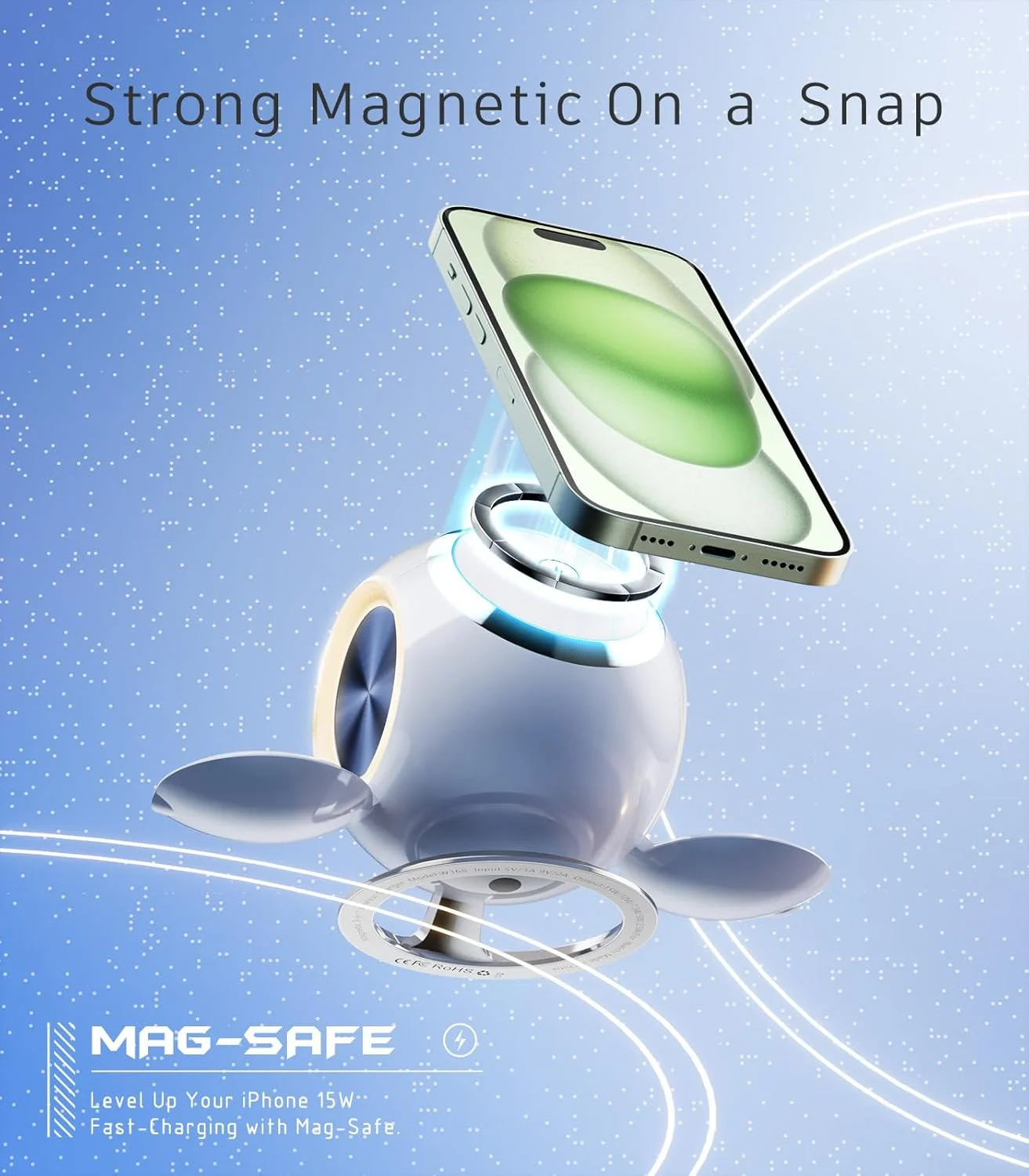 استند شارژر مگ‌سیف 3 در 1 Venus، استیشن شارژ بی‌سیم مغناطیسی PEXXUS برای شارژر مگ‌سیف اپل (آداپتور 30 واتی) سازگار با آیفون 16، 15، 14، 13، 12 پرو مکس، اپل واچ سری 1-9/اولترا، ایرپادز