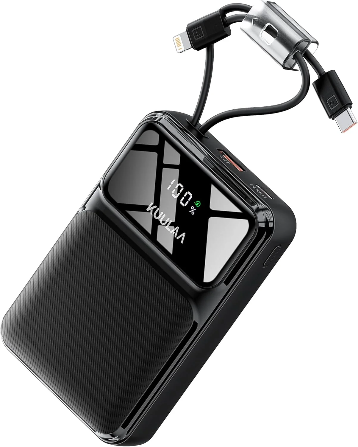 پاور بانک کولاا 20000 میلی آمپر ساعت با 2 کابل داخلی، شارژر قابل حمل 22.5 واتی با شارژ سریع USB C، پاوربانک کوچک، جمع و جور و سبک سازگار با آیفون، اندروید، گلکسی، گوگل پیکسل