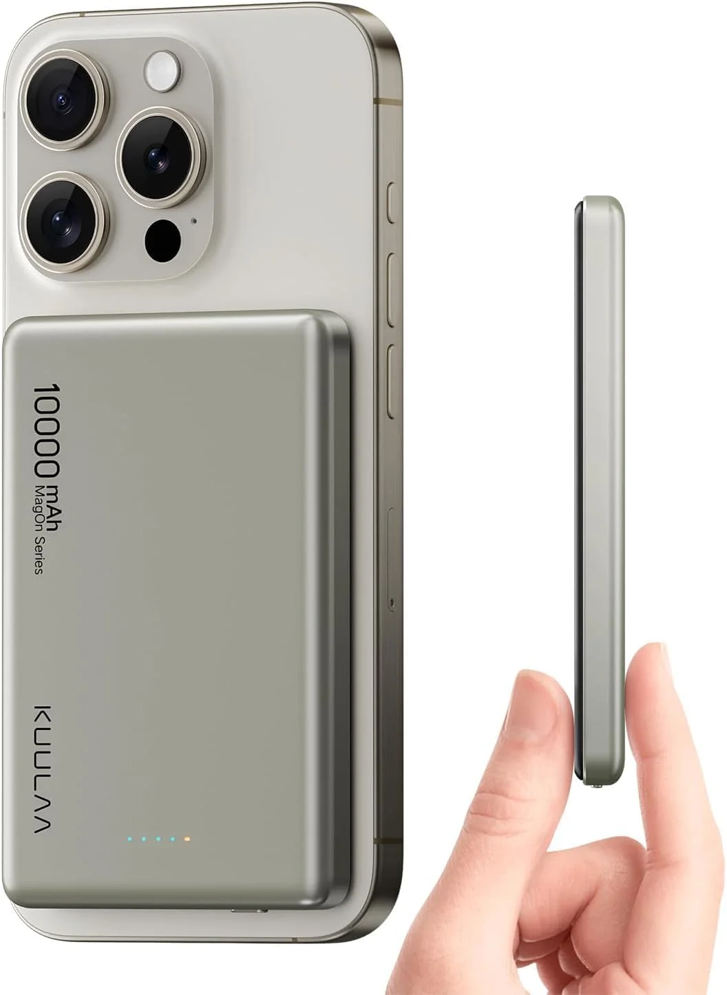 پاور بانک Kuulaa با ظرفیت 10000mAh و شارژ سریع 20W، شارژر بی‌سیم قابل حمل، بسته باتری شارژر Magsafe برای سری iPhone 12-16