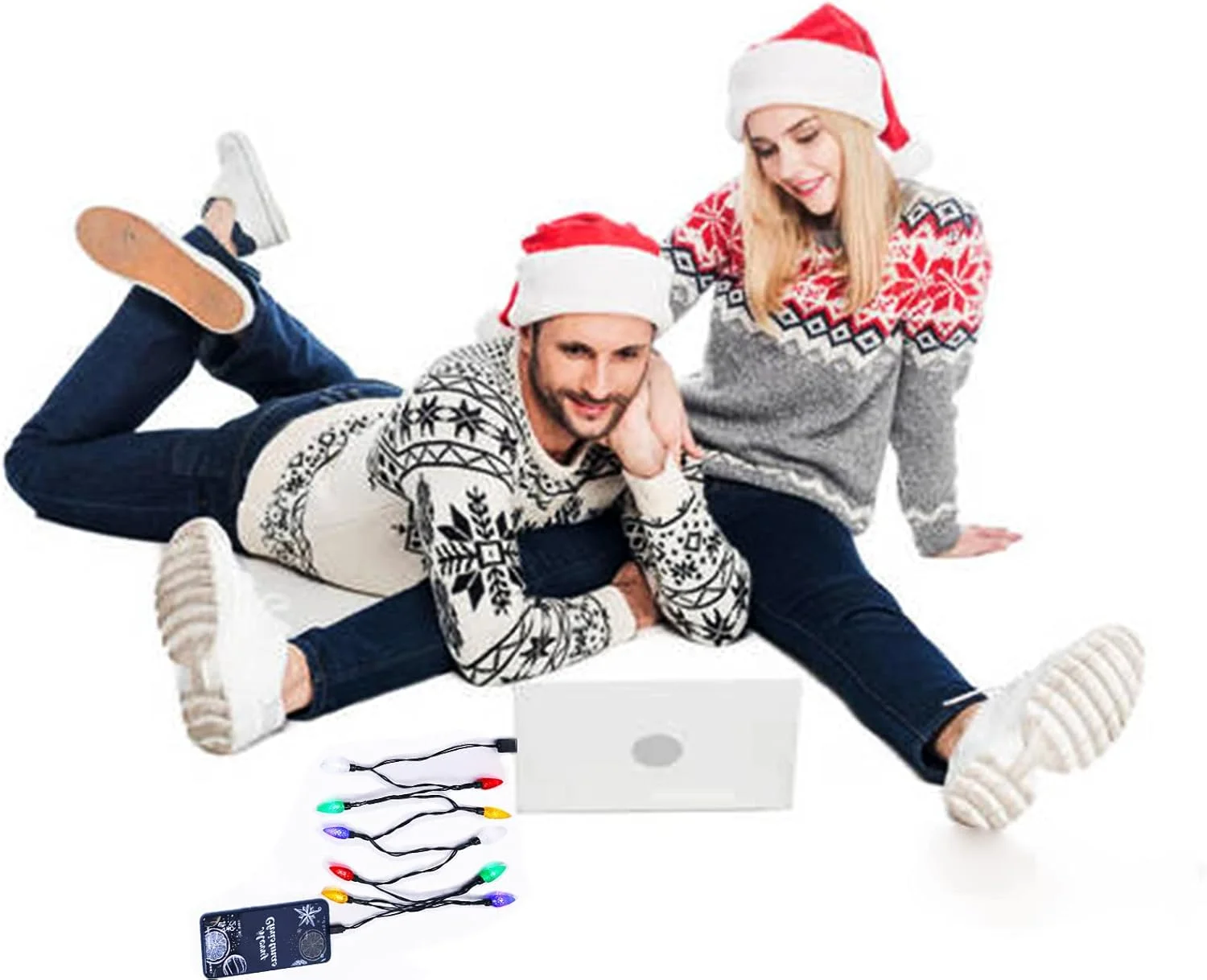 کابل شارژ تلفن چراغ های LED کریسمس، شارژر USB طرح لامپ، هدیه تعطیلات، کابل 50 اینچی 10 LED چند رنگی برای تلفن 14/13/12/11 Pro/XS/XS Max/XR/X/8 Plus/ 8/7 Plus/7s Plus/6s/6 Max و غیره (1 عدد)