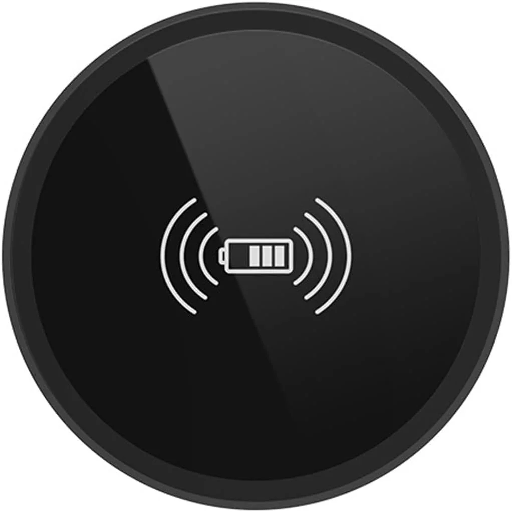 شارژر بی‌سیم توکار رومیزی KASTWAVE، پد شارژ سریع 15 واتی، شارژر بی‌سیم Qi توکار رومیزی، برای همه تلفن‌ها با قابلیت شارژ بی‌سیم (مشکی)