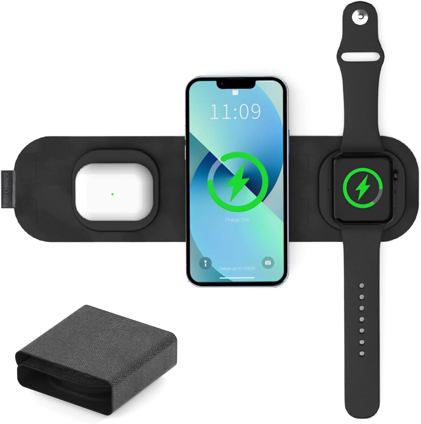 شارژر بیسیم مغناطیسی تاشو 3 در 1 KASTWAVE، ایستگاه شارژ بیسیم سریع تاشو برای مسافرت، سازگار با iPhone 15 14 13 12 11/Pro/XS/XR/8، AirPods 3/2/Pro، iWatch 7/6/5/4/3/2 شارژر بیسیم مغناطیسی تاشو 3 در 1 KASTWAVE، ایستگاه شارژ بیسیم سریع تاشو برای مسافرت، سازگار با iPhone 15 14 13 12 11/Pro/XS/XR/8، AirPods 3/2/Pro، iWatch 7/6/5/4/3/2