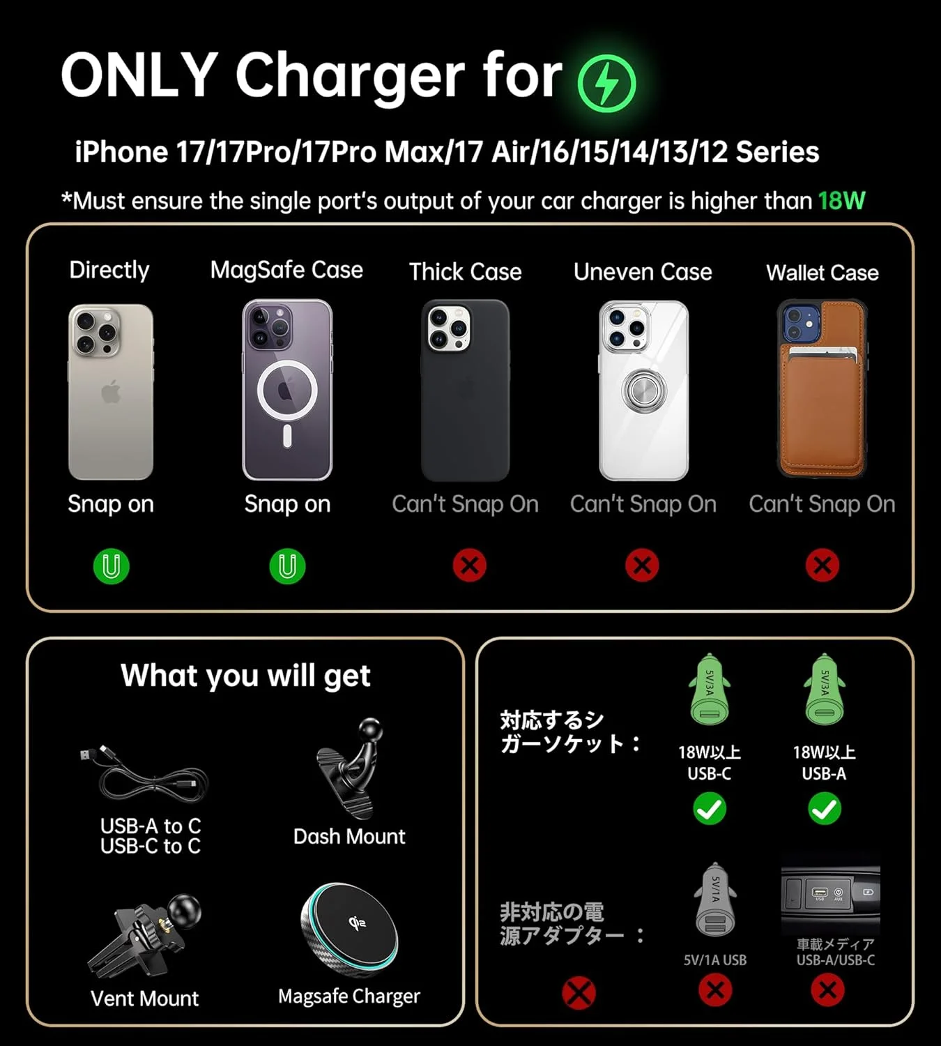 پایه شارژر مغناطیسی خودرو مناسب برای Magsafe مدل 2025 [دارای گواهی Qi2 - توان 15 وات]، چرخش 360 درجه، پایه شارژر بی سیم خودرو مناسب برای سری آیفون 16، 15، 14، 13، 12، لوازم جانبی مغناطیسی خودرو آیفون