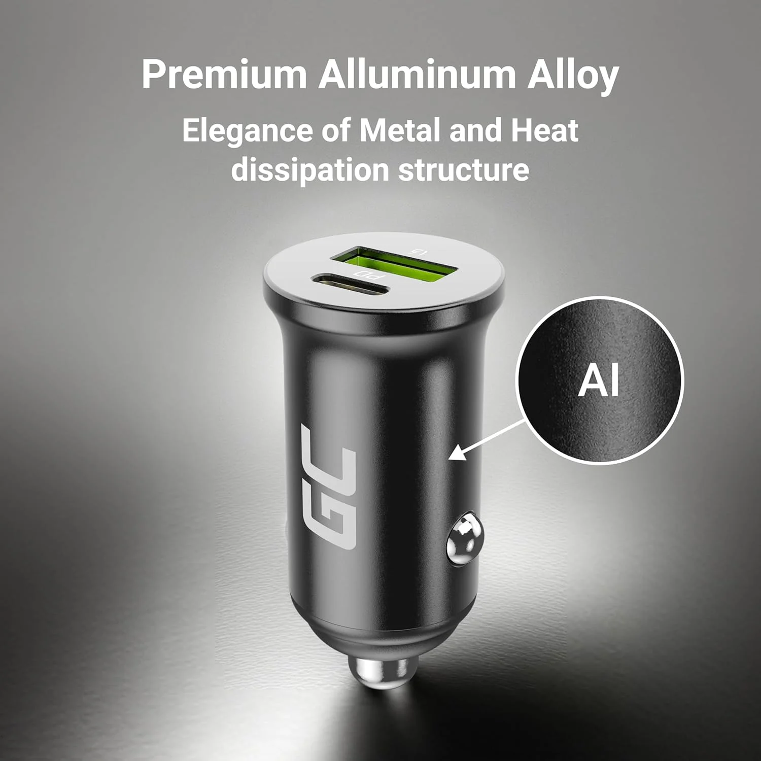 شارژر فندکی خودرو گرین سل USB-C USB 38W دو پورت، آداپتور شارژر موبایل، شارژ فوق سریع، سازگار با آیفون، سامسونگ، شیائومی، GPS، دوربین و ویدیو شارژر فندکی خودرو گرین سل USB-C USB 38W دو پورت، آداپتور شارژر موبایل، شارژ فوق سریع، سازگار با آیفون، سامسونگ، شیائومی، GPS، دوربین و ویدیو