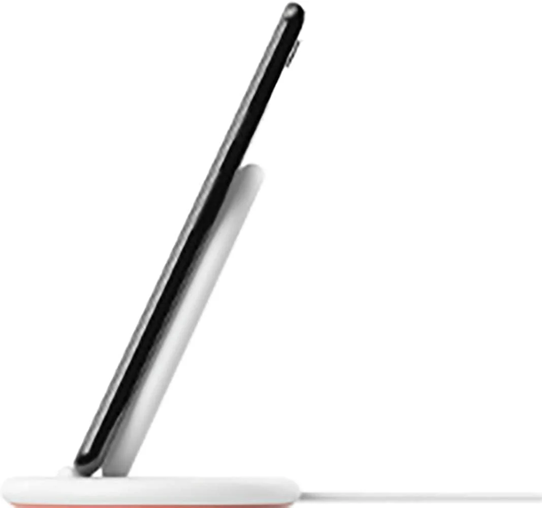 پایه شارژر بی‌سیم گوگل دارای گواهی Qi، شارژ سریع آیفون 12 پرو، 12 پرو مکس، 12 مینی، 12، آیفون 11 پرو، 11 پرو مکس، 11، آیفون SE (نسل دوم) - بسته‌بندی خرده‌فروشی (سفید)