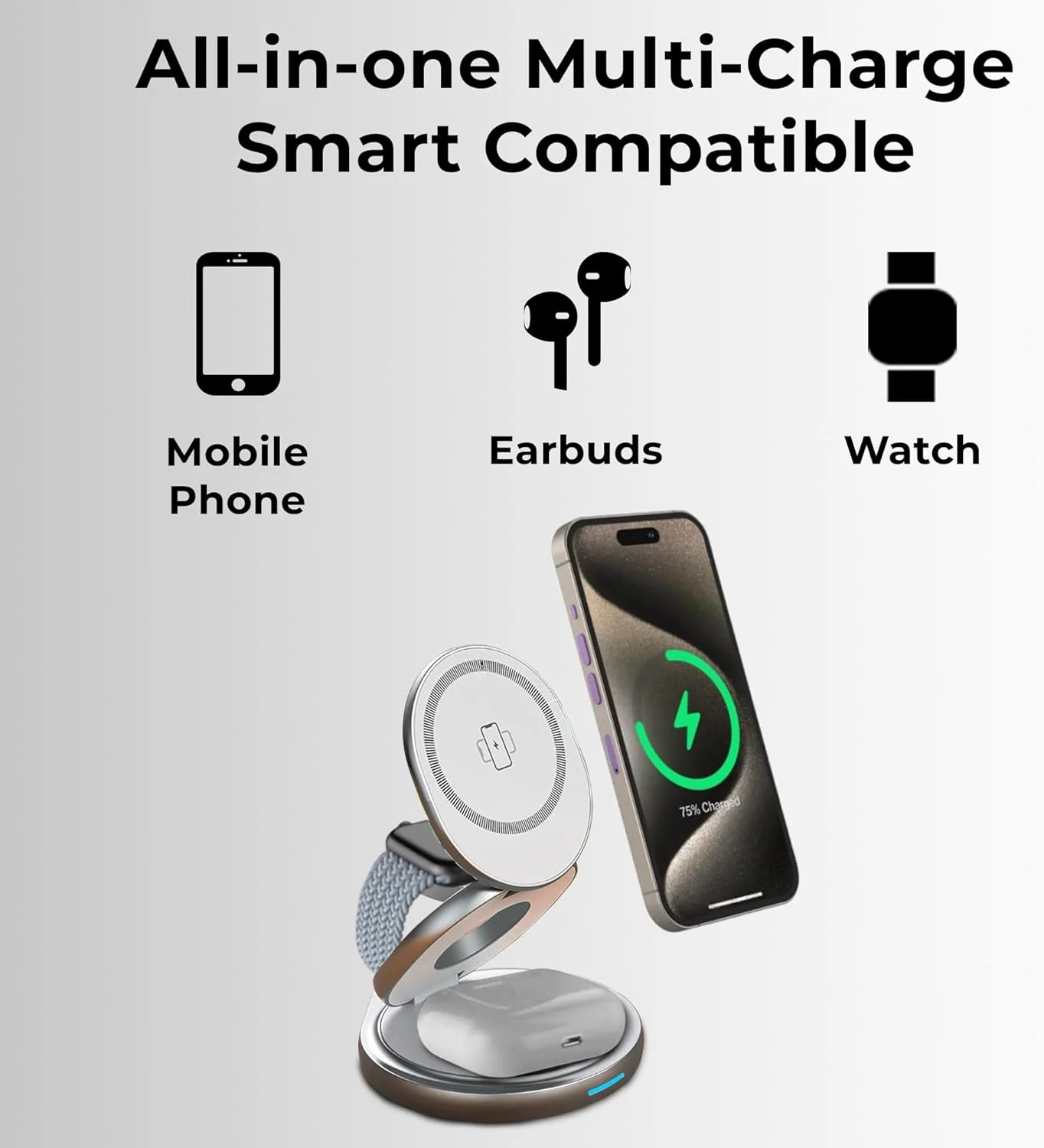 پد شارژر وایرلس مغناطیسی 3 در 1 Glassology با توان 22.5 وات برای شارژ سریع آیفون 16/15/14/13/12/SE/11، اپل واچ و ایرپادز - سفید پد شارژر وایرلس مغناطیسی 3 در 1 Glassology با توان 22.5 وات برای شارژ سریع آیفون 16/15/14/13/12/SE/11، اپل واچ و ایرپادز - سفید