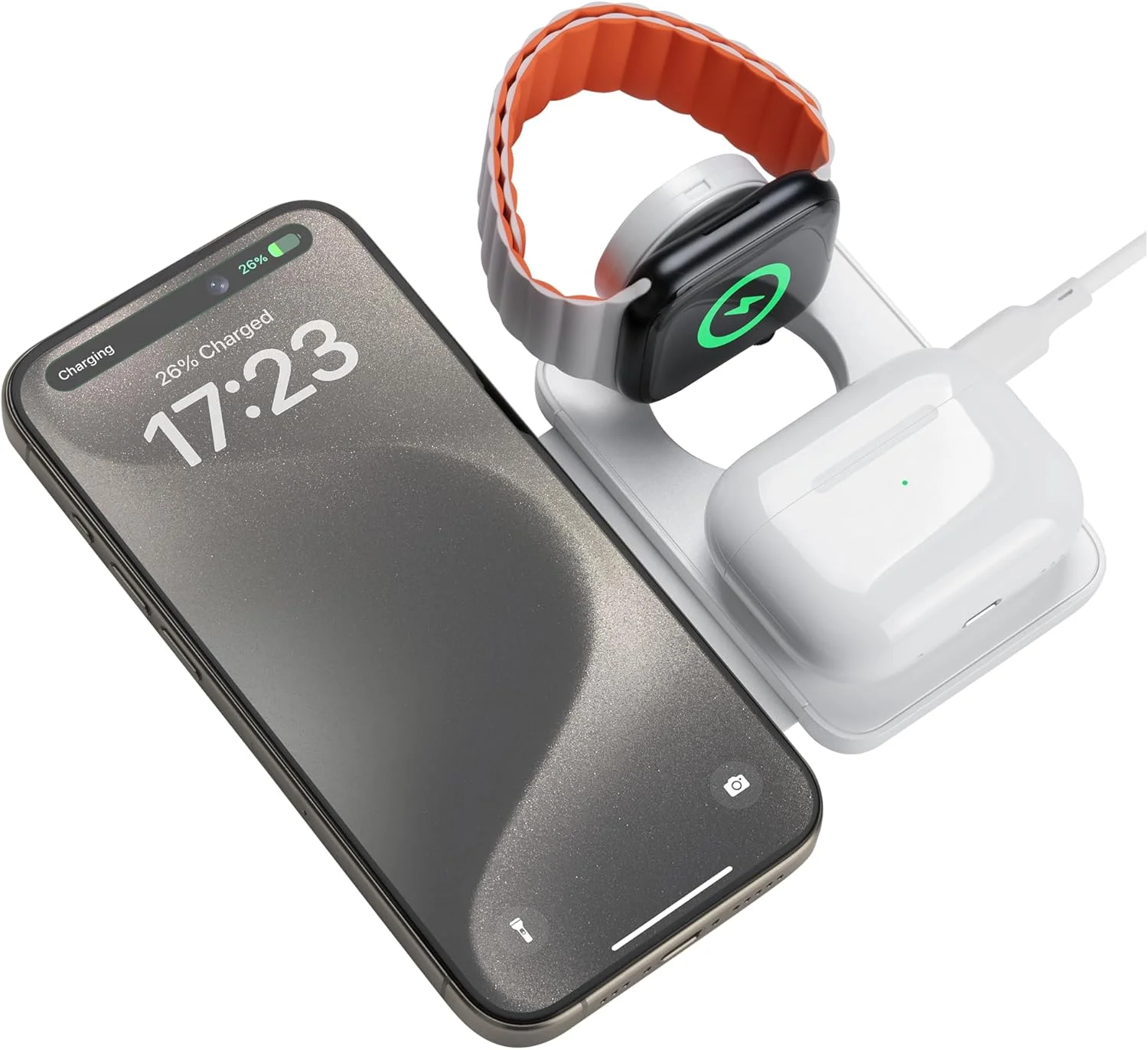 استند شارژر وایرلس مغناطیسی تاشو 3 در 1 بنکس، شارژ سریع 15 واتی همه کاره، برای آیفون، اپل واچ، ایرپاد با زاویه متغیر، جمع و جور برای مسافرت (مشکی، W12) استند شارژر وایرلس مغناطیسی تاشو 3 در 1 بنکس، شارژ سریع 15 واتی همه کاره، برای آیفون، اپل واچ، ایرپاد با زاویه متغیر، جمع و جور برای مسافرت (مشکی، W12)