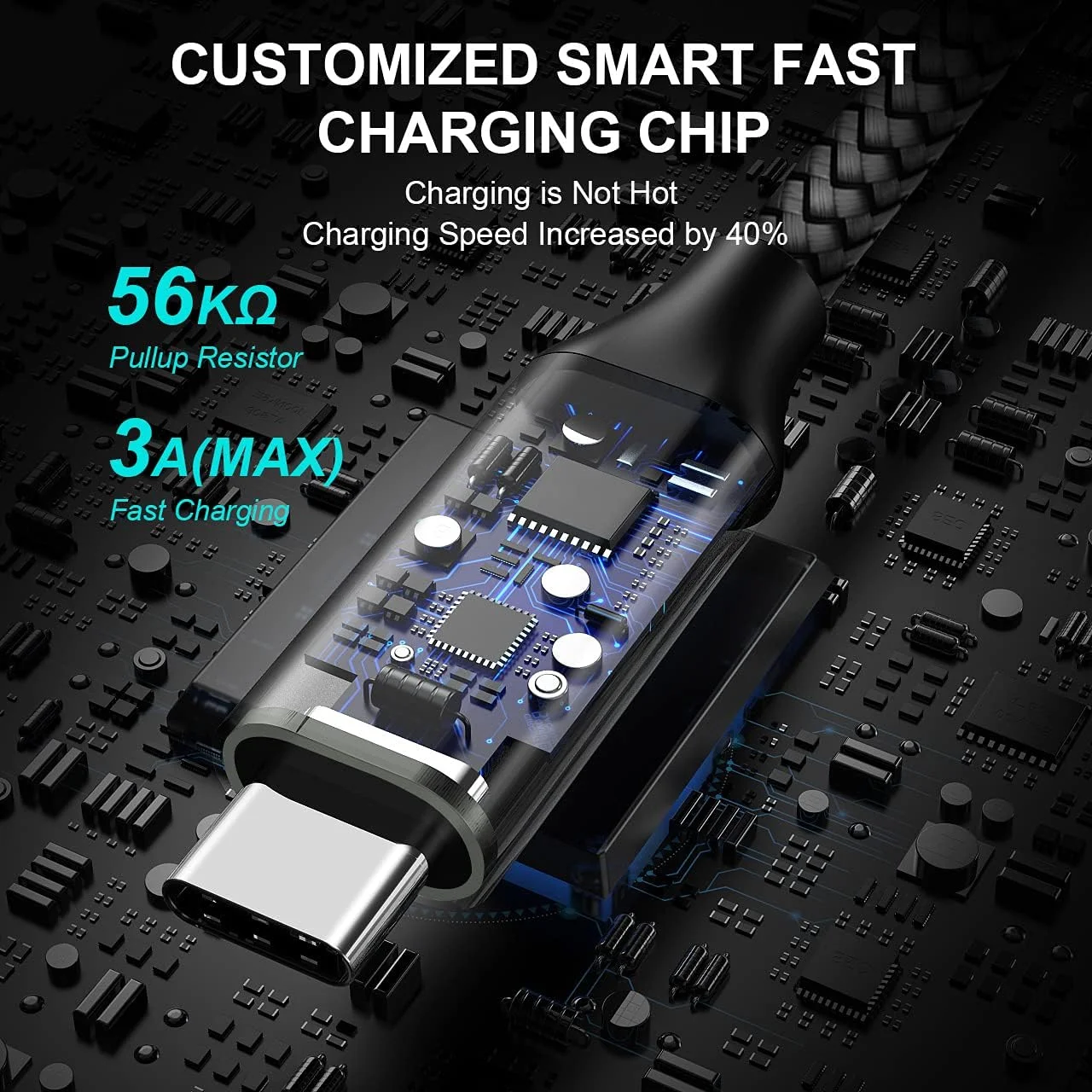 کابل USB به USB-C اِتگودز، 30 سانتی‌متری، بسته‌ 2 عددی، کابل شارژ سریع USB A به Type C برای Samsung Galaxy A15 A25 A35 A55 A54, S24 S23 S22 S21 S20 S10 S10E, Note 20 10, Moto G, برای iPhone 16 15