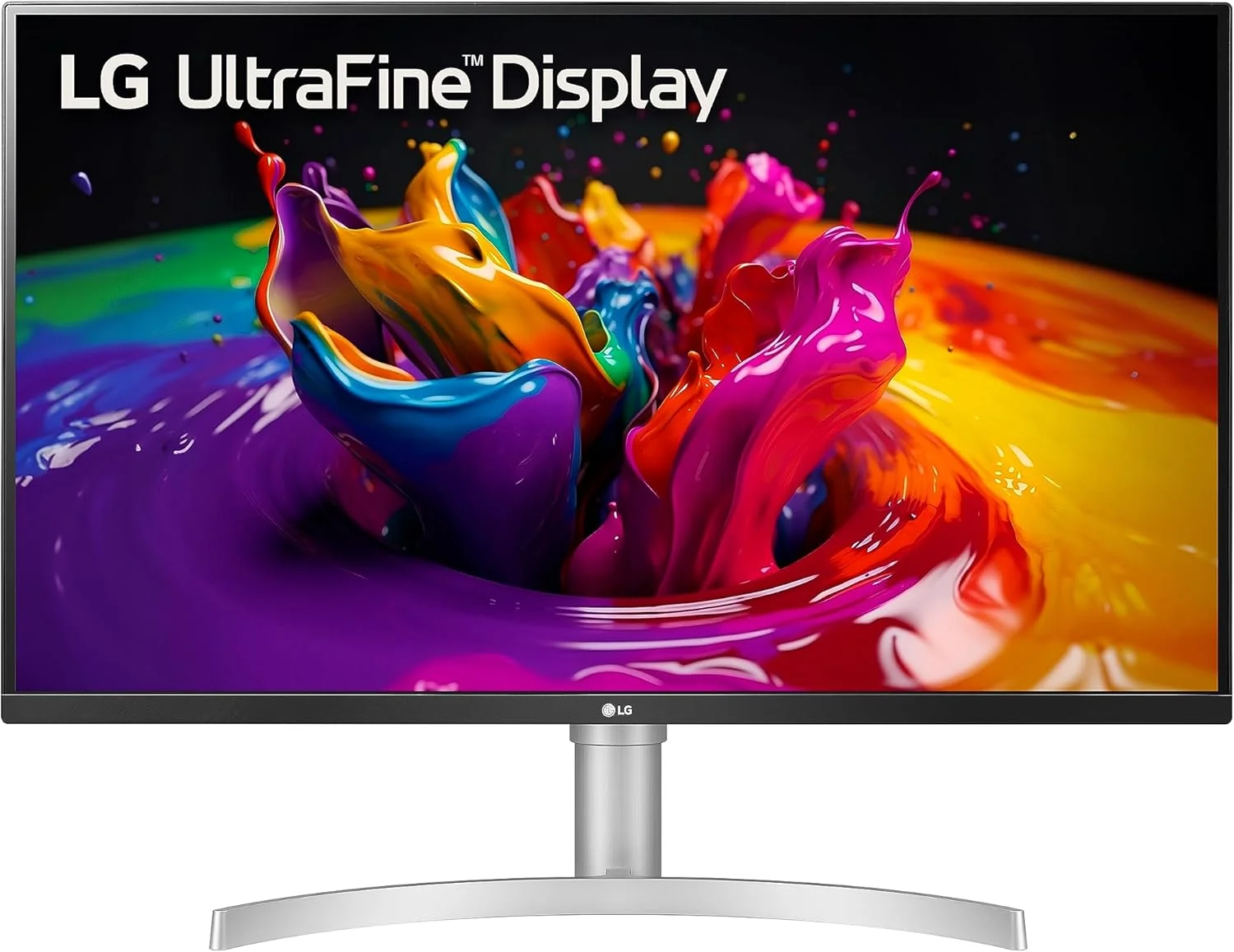 LG 32UN650-W Monitor 32" UHD (3840 x 2160) IPS Ultrafine Display, HDR10 Compatibility, DCI-P3 95% Color Gamut, AMD FreeSync, 3-Side Virtually Borderless Design, Height Adjustable Stand - Silve/White