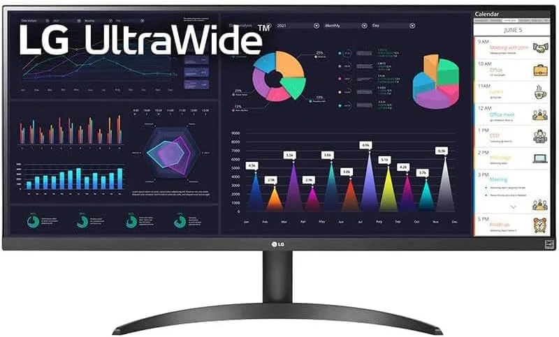 LG 34" UltraWide Full HD (2560 x 1080) IPS Monitor, 100Hz, 5ms Response Time, VESA DisplayHDR 400, AMD FreeSync, HDMI, DisplayPort, USB-C - 34WQ500