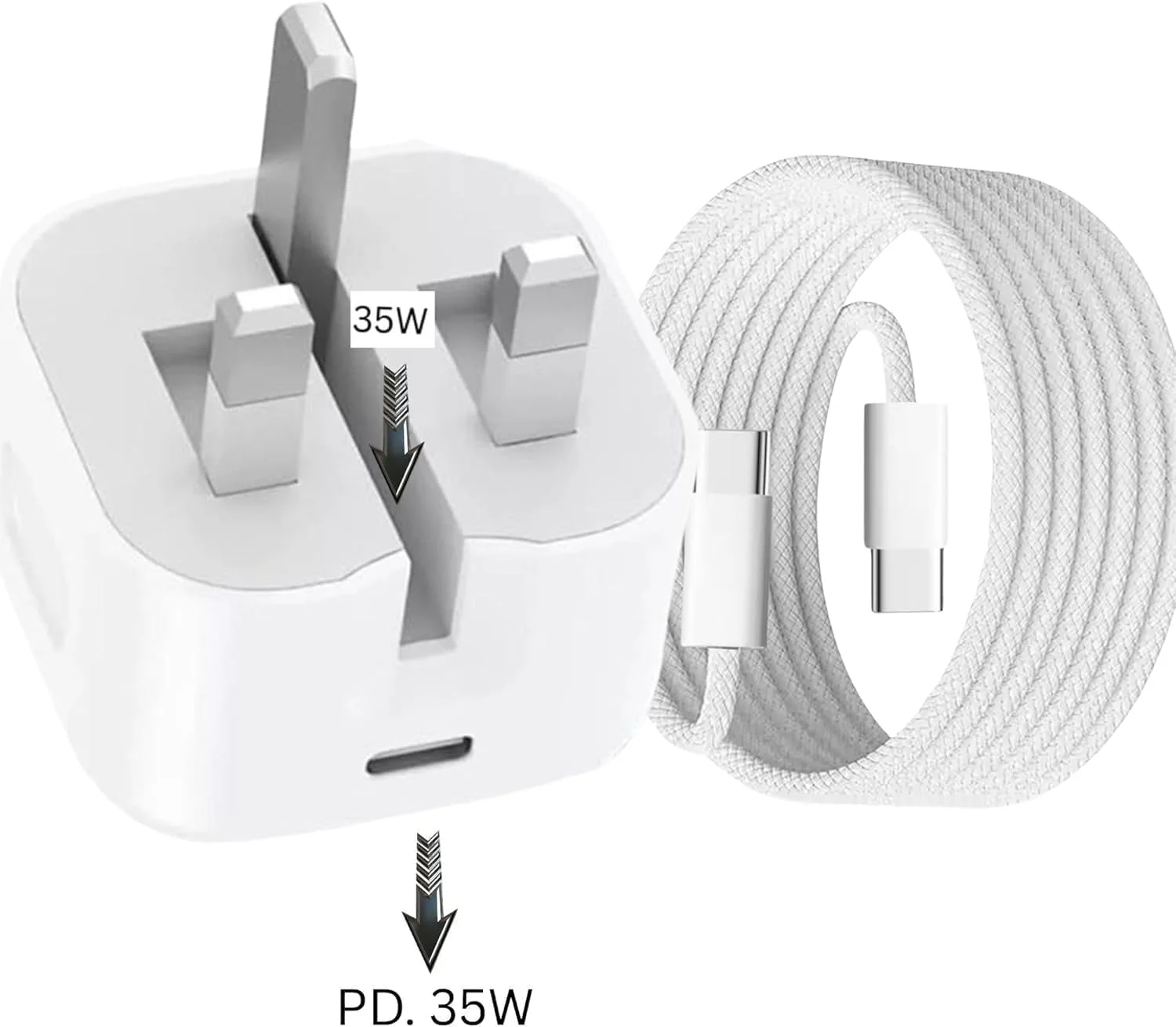 35W USB C Power Adapter, Fast Charger, Wall Mount, Type-C Cable 100cm,WHITE 35W USB C Power Adapter, Fast Charger, Wall Mount, Type-C Cable 100cm,WHITE