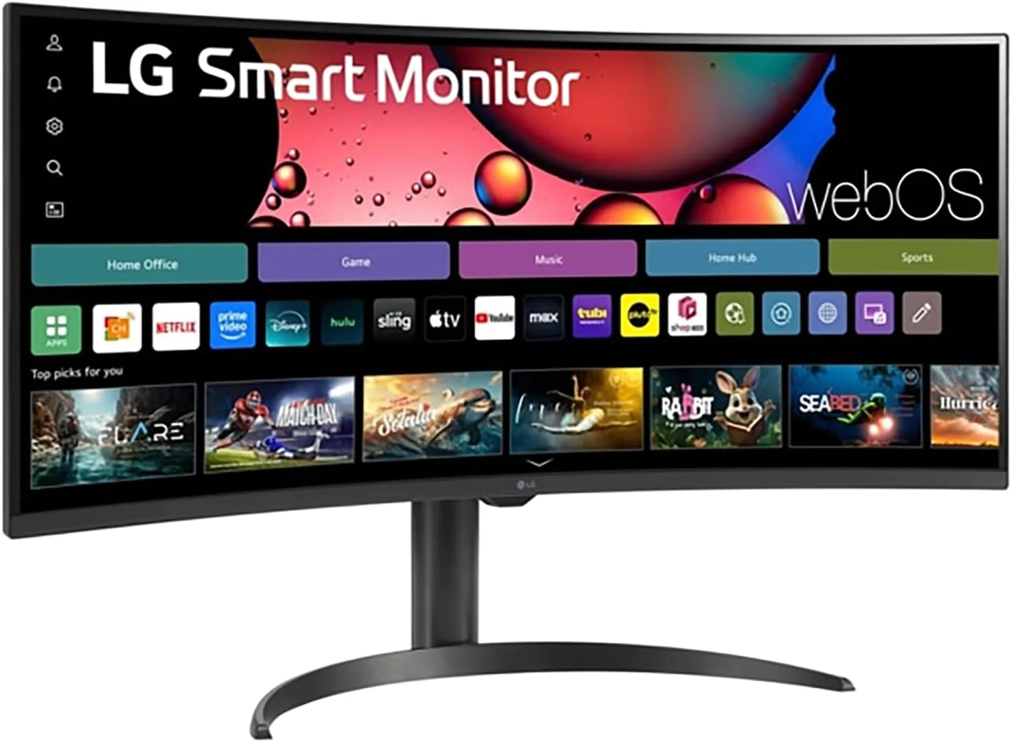 LG 34" Curved UltraWide WQHD(3440x1440) Smart Monitor with HDR10 99% sRGB, 100Hz, Magic Remote, AirPlay 2 & Adjustable Stand, webOS LG 34" Curved UltraWide WQHD(3440x1440) Smart Monitor with HDR10 99% sRGB, 100Hz, Magic Remote, AirPlay 2 & Adjustable Stand, webOS