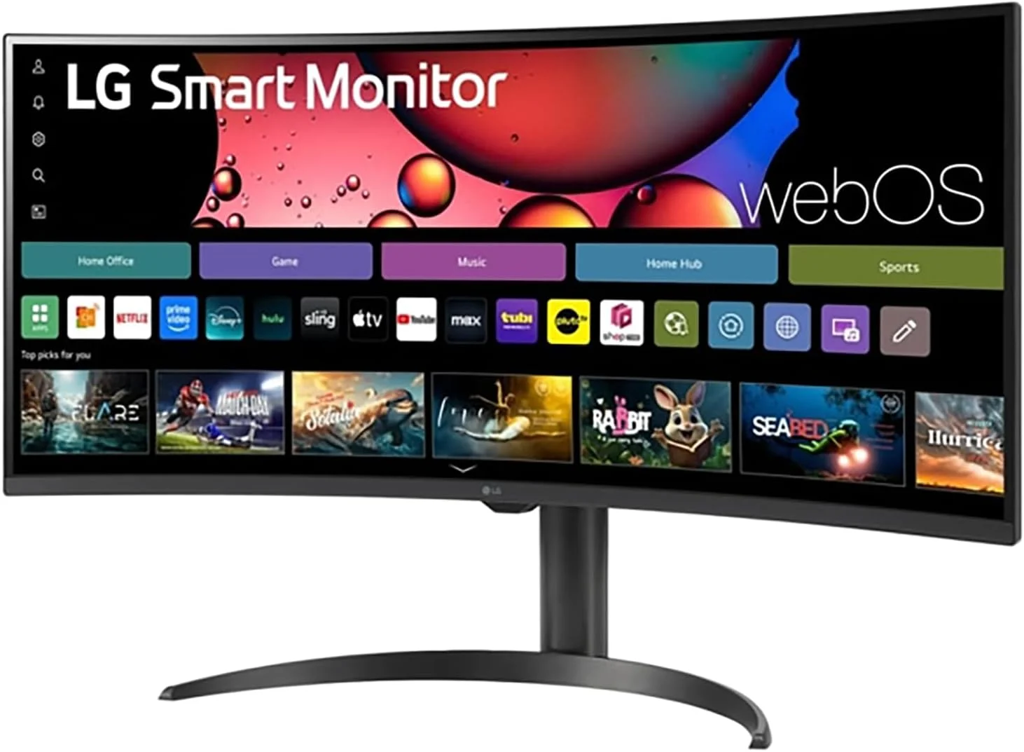 LG 34" Curved UltraWide WQHD(3440x1440) Smart Monitor with HDR10 99% sRGB, 100Hz, Magic Remote, AirPlay 2 & Adjustable Stand, webOS LG 34" Curved UltraWide WQHD(3440x1440) Smart Monitor with HDR10 99% sRGB, 100Hz, Magic Remote, AirPlay 2 & Adjustable Stand, webOS