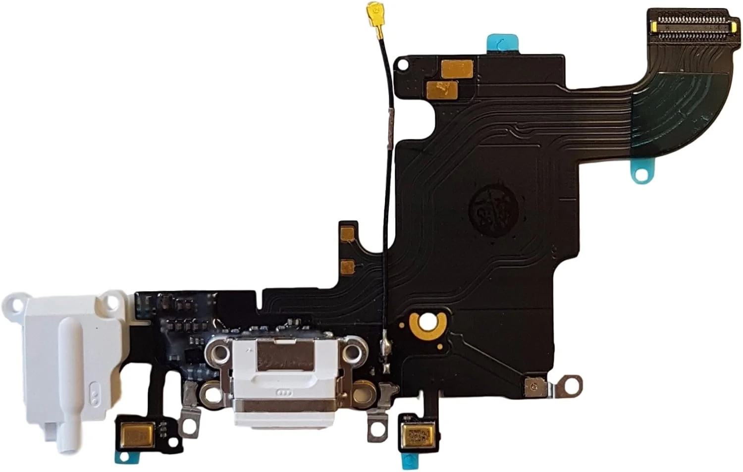 Charging Dock connector compatible with iPhone 6S - Charging Port Flex Cable, White (A1633, A1688, A1700)