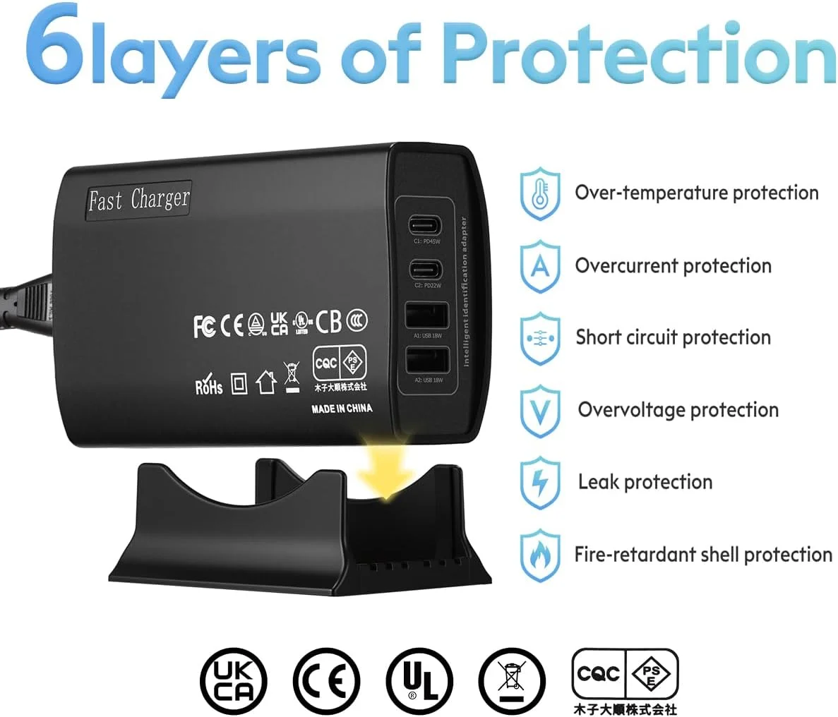 USB C Desktop Charger Station 100W 2 USB-C + 2 USB-A 4 Multi Port Hub Block PD Laptop Tablet Wall Plug Charger Adapter Compatible with MacBook Pro/Air,DELL,Steam Deck,iPhone USB C Desktop Charger Station 100W 2 USB-C + 2 USB-A 4 Multi Port Hub Block PD Laptop Tablet Wall Plug Charger Adapter Compatible with MacBook Pro/Air,DELL,Steam Deck,iPhone