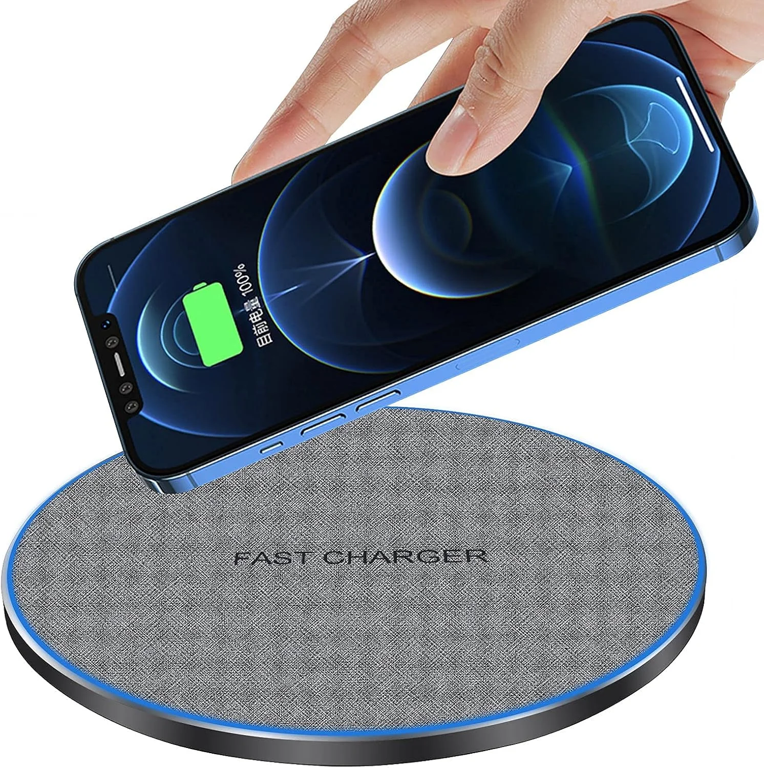 Wireless Charger, 20W Fast Wireless Charging Pad for Samsung Galaxy S24/S23/S22/S21/S20/S10/S9/z flip 3, Compatible with for iPhone 15/14/13/12/12Pro/11/8, for Google Pixel 5/6/7/8 (Grey)