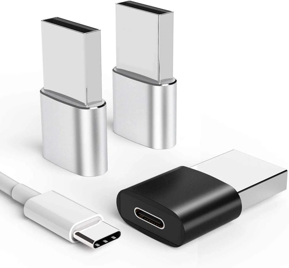 USB C to USB Adapter(3Pack) Type-C Female to USB-A Male Power Charger Connector Thunderbolt 3 4 Charging Cable Converter Block Portable for Apple iPhone 14 13 12 11 Pro Max IPad Samsung Galaxy Google