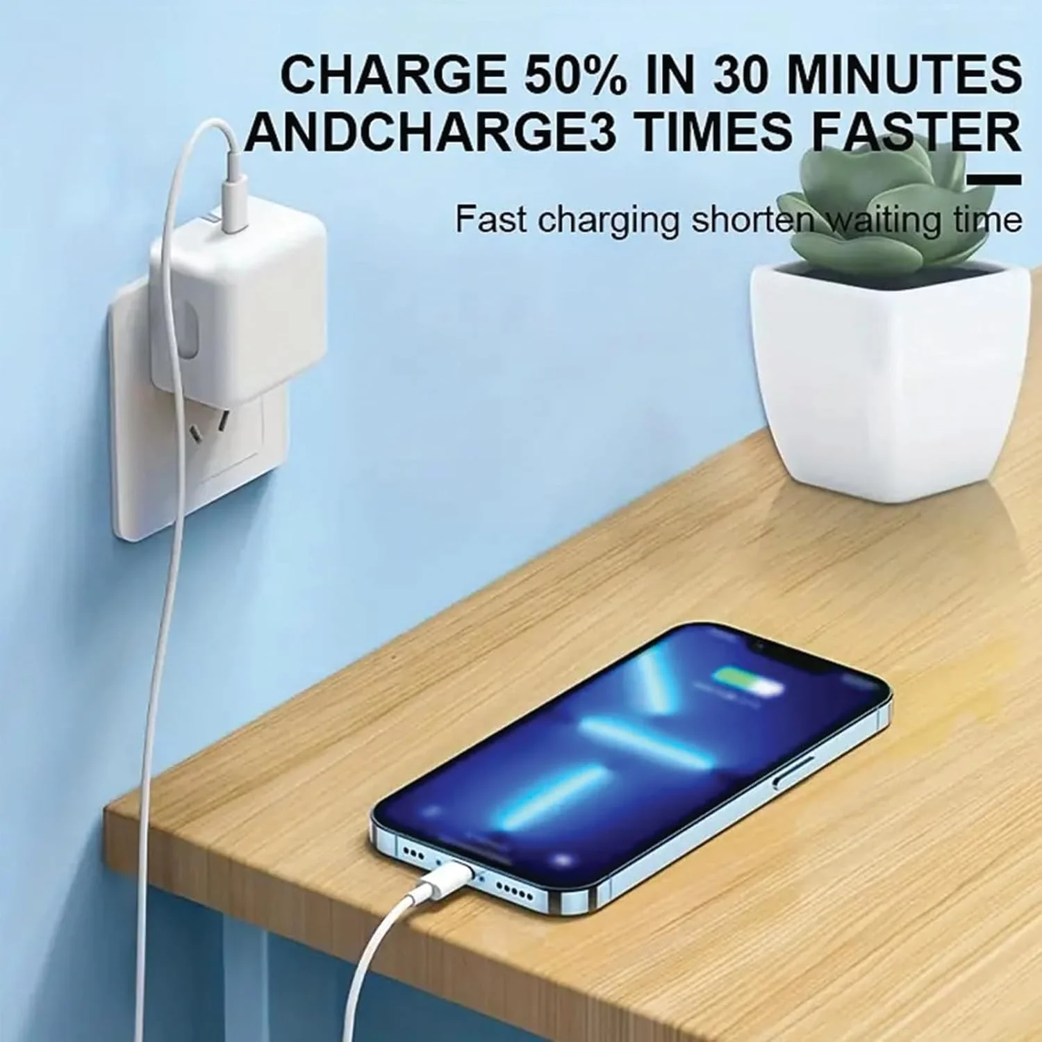 COOLBABY Type C Fast Charger 20w usb-c power adapter, Plug PD Power Adapter Wall Plug Compatible with iPhone 14 13, 13pro 12 Pro Max/12 Mini/SE(Cable included)