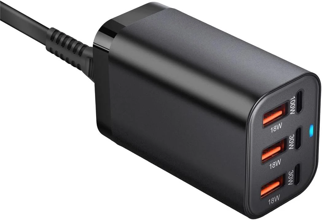 200W 6-Port Fast USB C & USB A Charging Station with 3 USB-C 3 USB-A, Portable Desktop Multiport USB Charging Block Wall Hub for iPhone 16 15 14 13 12 iPad Pro MacBook Galaxy Pixel Switch