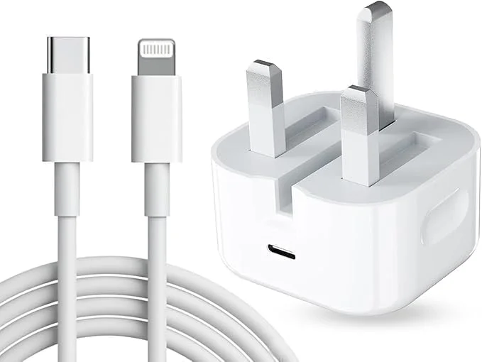 20W Charger for iPhone-USB-C to Lightning Cable Charger with Power Adapter, Fast Charging Kit, White