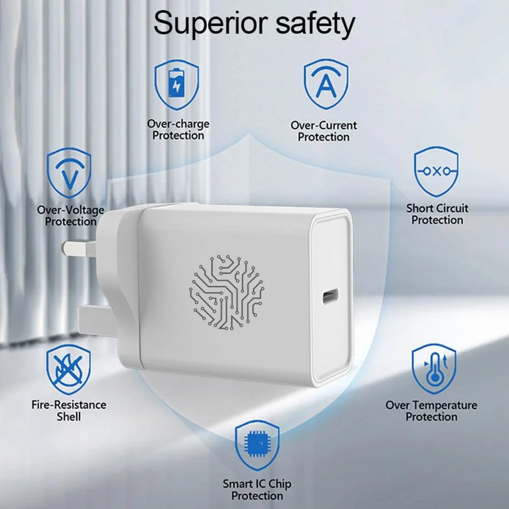 20W USB-C Charger | Quick Charging for iPhone 15/16/17, Samsung Galaxy, iPad | Safe, Compact & Portable