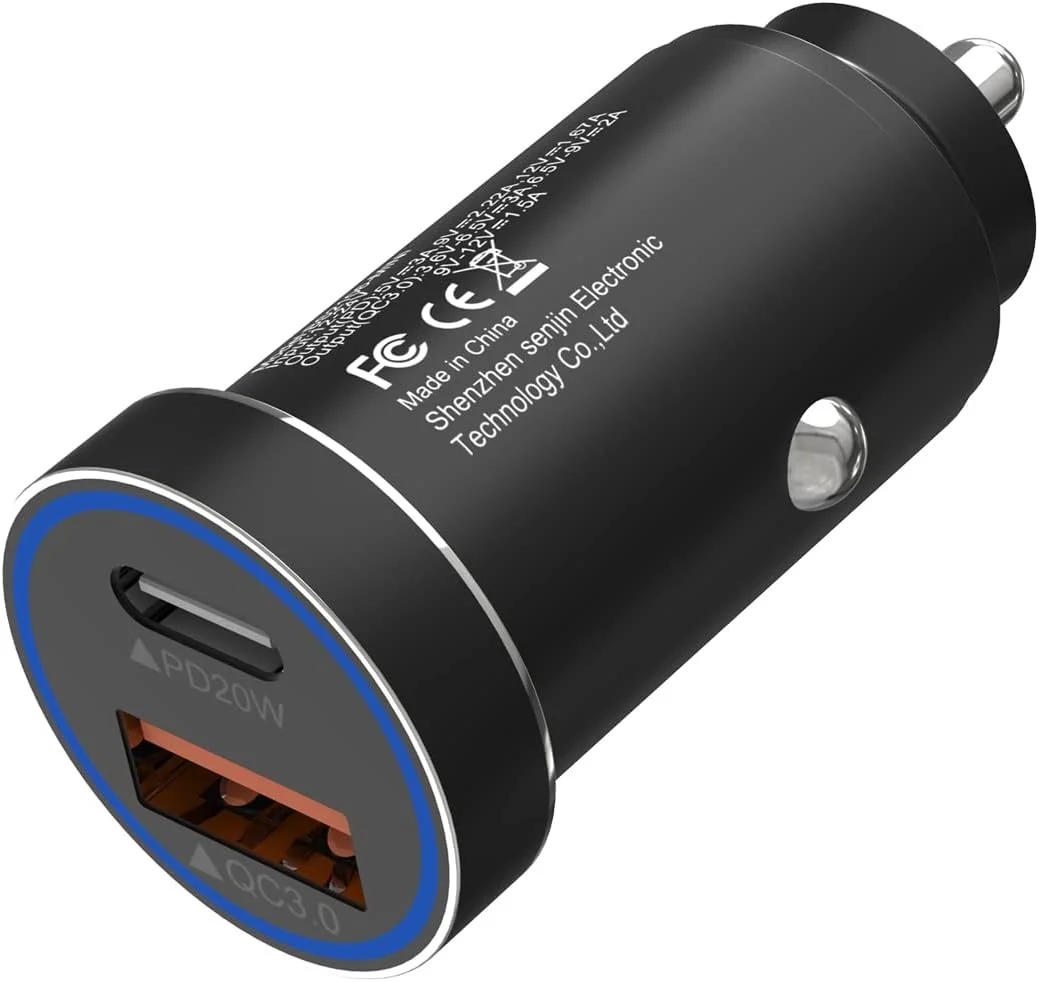 USB C Car Charger, 38W Fast USB Car Charger Adapter PD&QC 3.0 Dual Port for IPhone 13 12 11 Pro Max X XR XS 8, 20/10 S21/20/10 Google Pixel and More