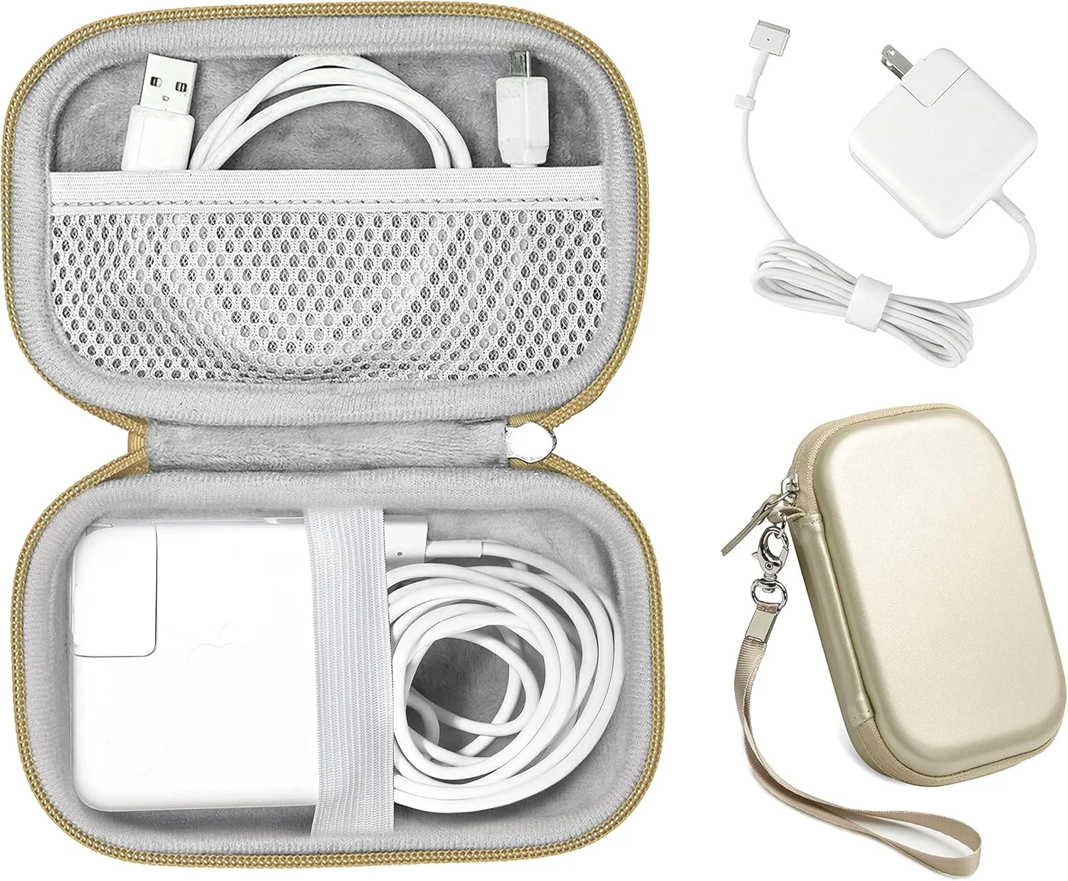 CaseSack Handy Case for MacBook Air Pro Charger MagSafe/MagSafe 2 Power Adapter, iPhone 15/15 Pro/15 Pro Max/14/14 Pro/14 Pro MagSafe Charger, USB C Hub, Type C Hub, USB Multiport Adapter