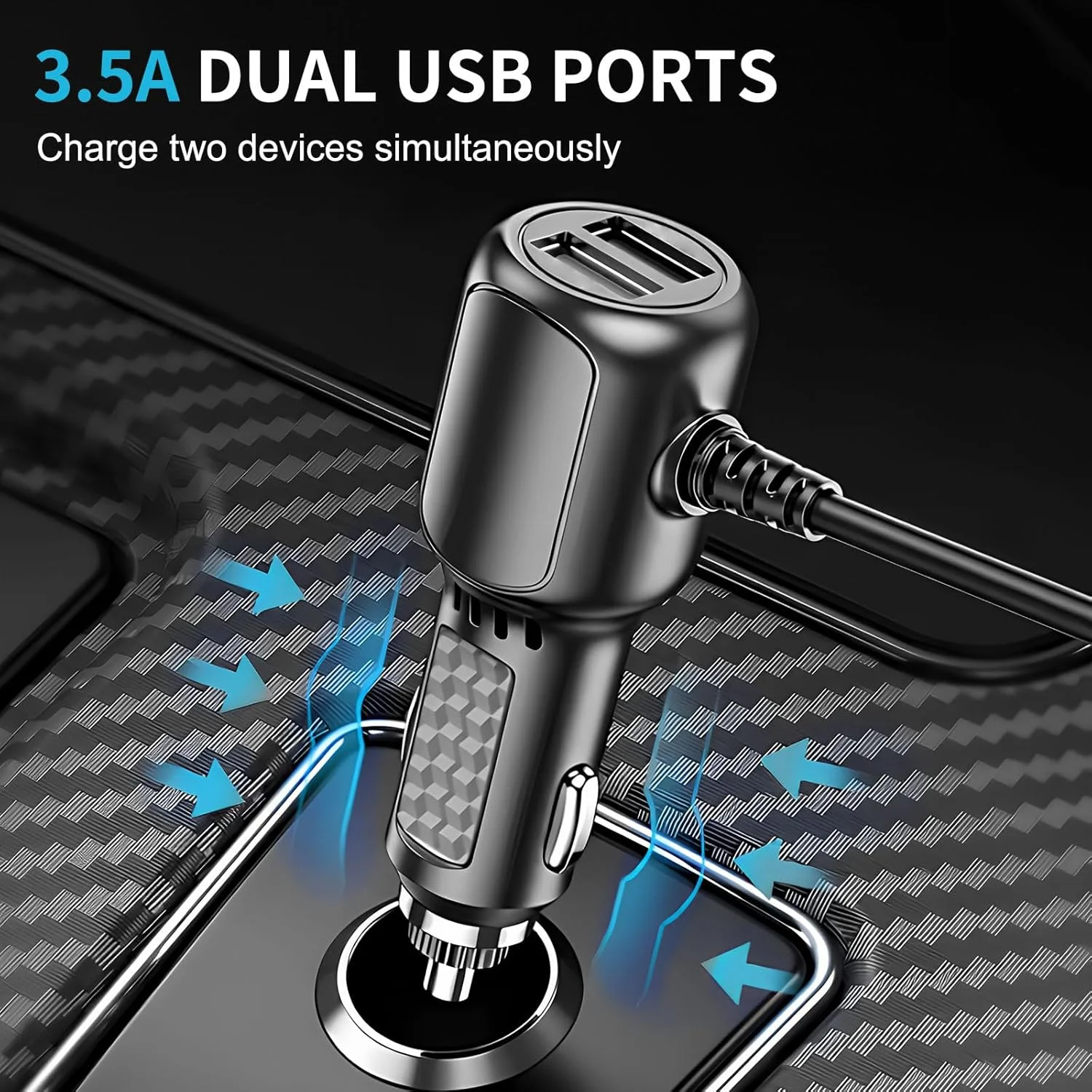 Car Phone Charger Adaptor Dash Cam Power Lead Cable 2 Port USB 3.5A 12V to 5V Supply Adapter with Straight Mini USB Connector for Dash Cam GPS Navigation DVR Compatible with iPhone Samsung Galaxy Car Phone Charger Adaptor Dash Cam Power Lead Cable 2 Port USB 3.5A 12V to 5V Supply Adapter with Straight Mini USB Connector for Dash Cam GPS Navigation DVR Compatible with iPhone Samsung Galaxy