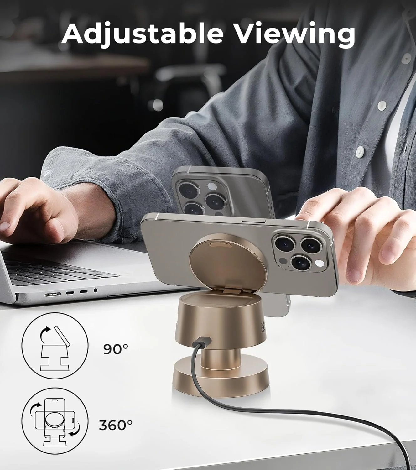 4-in-1 Magnetic Wireless Charging Station for iPhone 17/16/15/14 Pro Max, with Night Light Wireless Charging Station Fast Charging for Apple Watch, AirPods & Multiple Devices