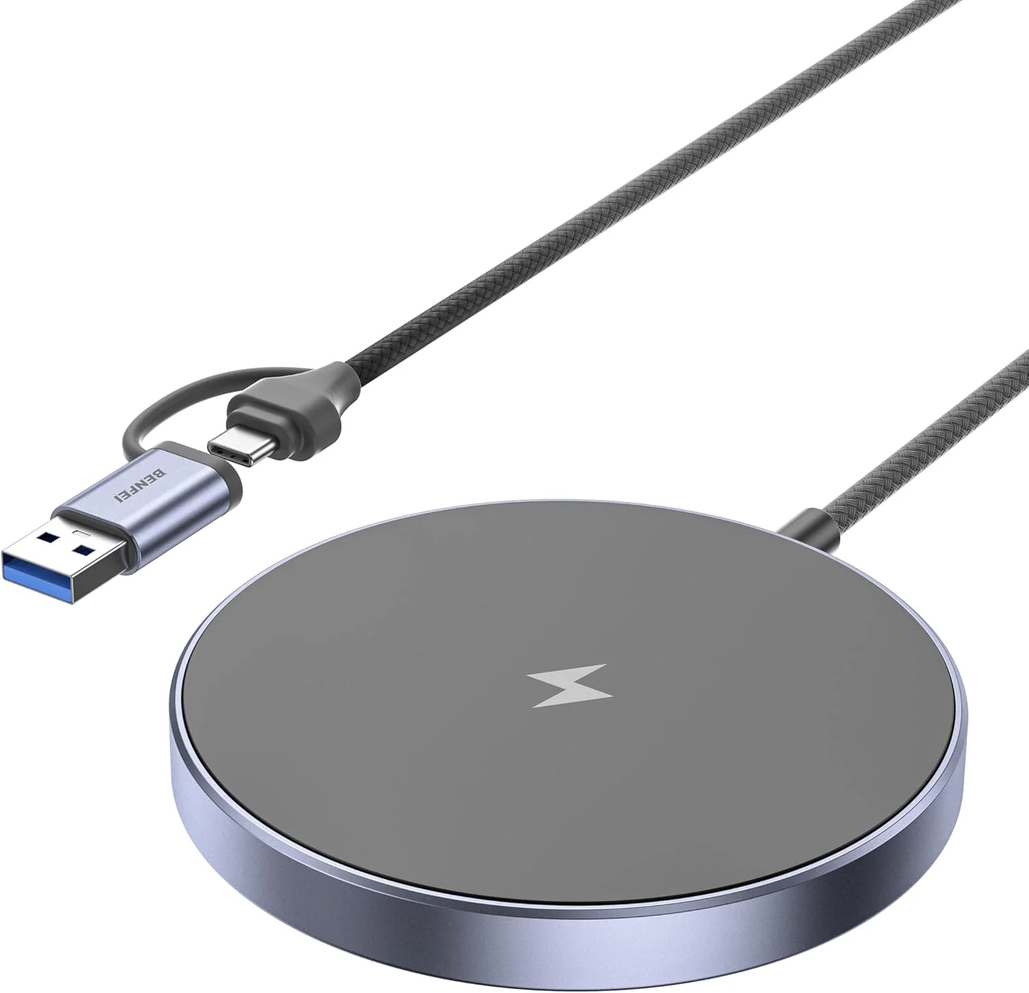 BENFEI MagGo Magnetic Wireless Charger (Pad), MagSafe Compatible, 15 W Fast Charger, for iPhone 16/16 Pro/16 Plus/16 Pro Max/iPhone 15 Pro Max Plus/iPhone 14 13 12 Series