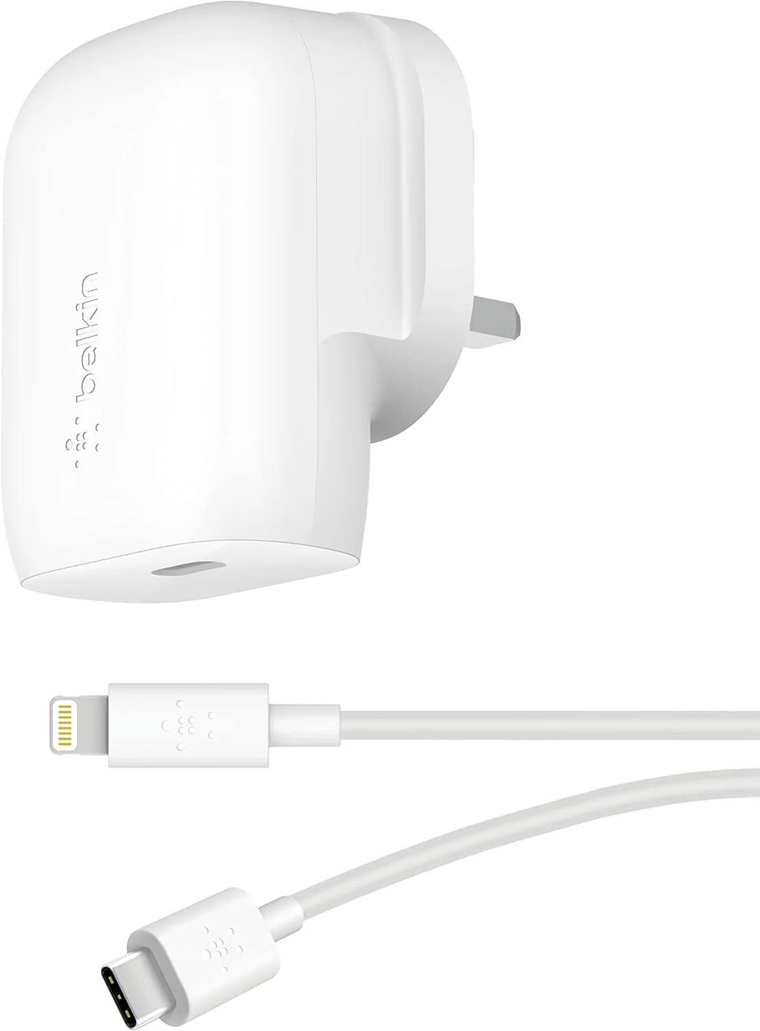 Belkin 30W USB C Wall Charger with USB-C to Lightning Cable, PPS, PowerDelivery, USB-IF Certified PD 3.0 Fast Charging for iPhone 14/14 Plus, Pro, Pro Max, and More