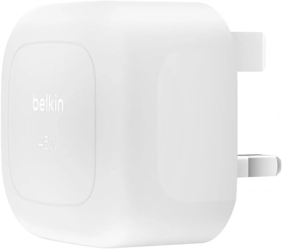 Belkin Compact Wall Charger 45W, USB-C Power Delivery Fast Charging for Apple iPhone 16, 16 Plus, 16 Pro, 16 Pro Max, 15 Series, Samsung Galaxy S25, iPad, AirPods & More - White