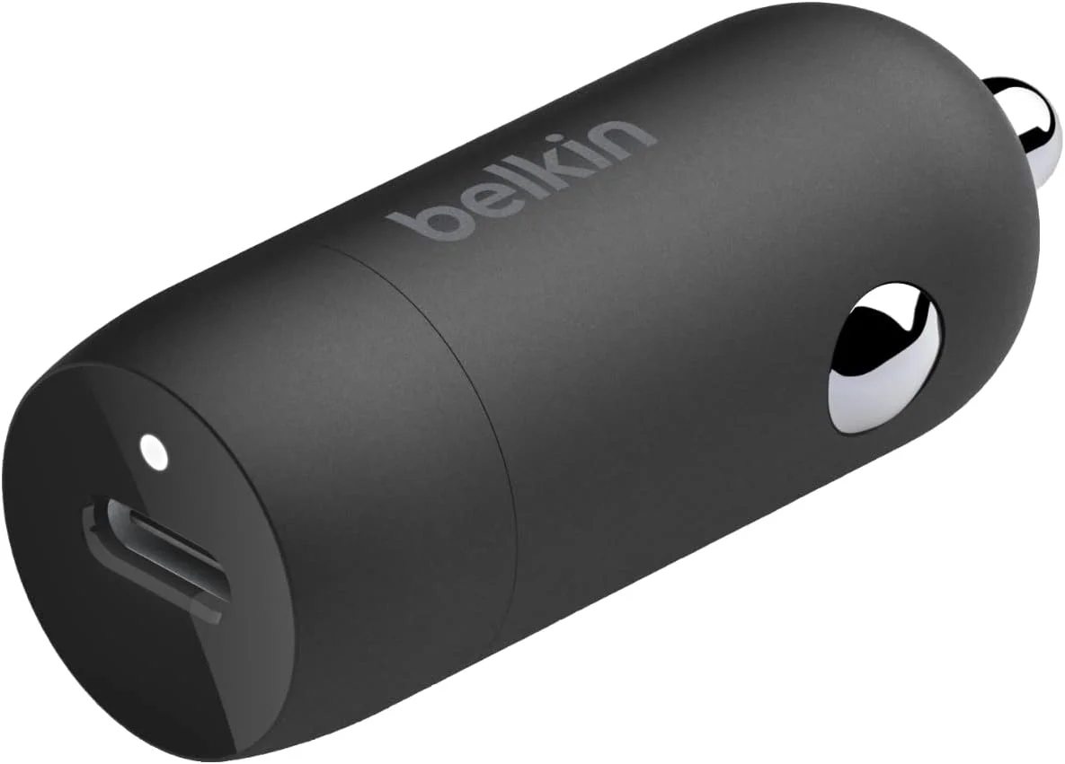 Belkin Fast Charge 30W Fast Car Charger, Compact Design with USB-C Power Delivery Port, USB Car Charger with Universal Compatibility for iPhone 16, 15, Samsung Galaxy S23, Note, Pixel and More - Black