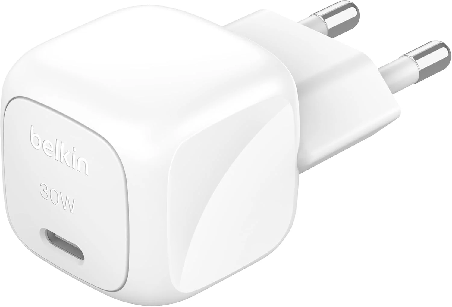 Belkin BoostCharge 30 W Mains Charger (Compact and Portable, USB-C Power Delivery, for All iPhone Models 16, 15, 14, 13, Samsung Galaxy S24, S23, iPad, AirPods, Tablets, etc., White)