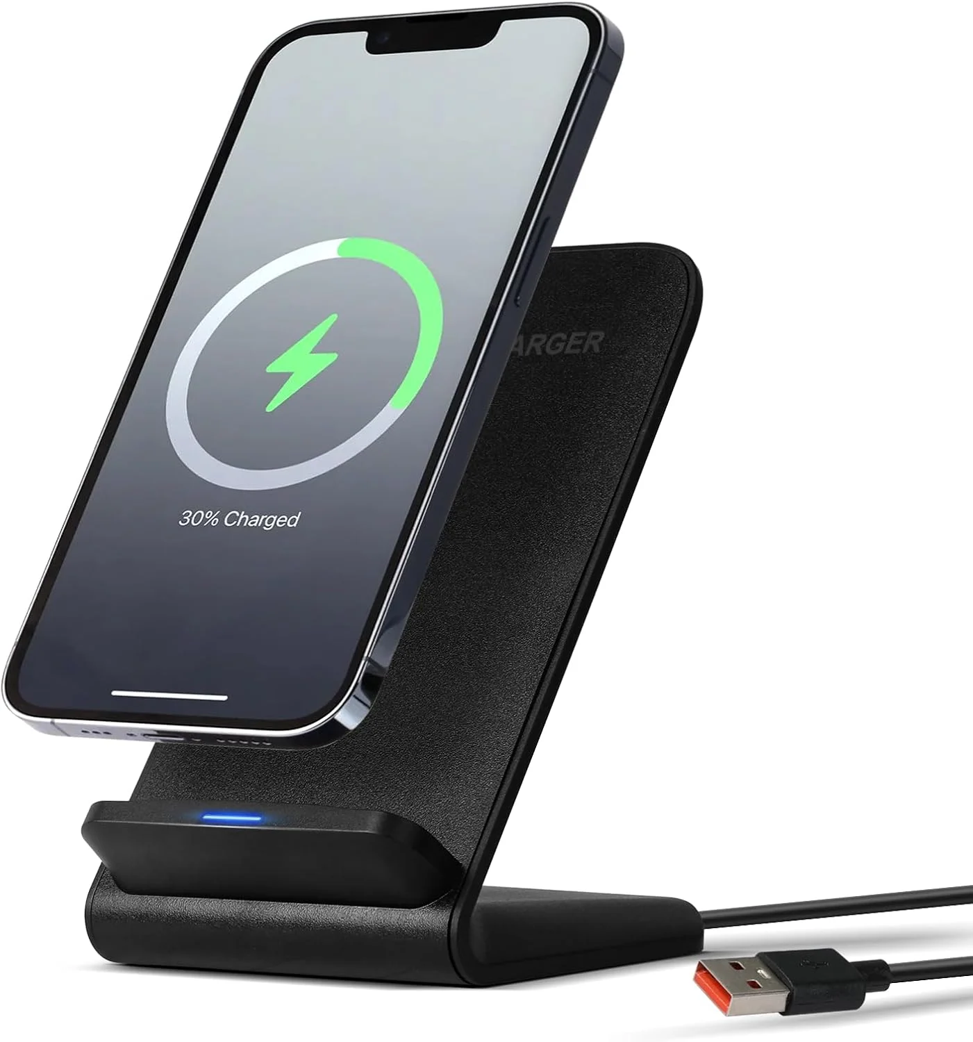 Baytion Wireless Charger,iPhone Charger Wireless,Wireless Phone Charger Station 15W Qi for iPhone 15/15 Plus/14/14 Pro/14 ProMax/13/13 ProMax/SE/11/11 Pro/XR&Galaxy S24/S23/S22（Black, USB-C Cable）