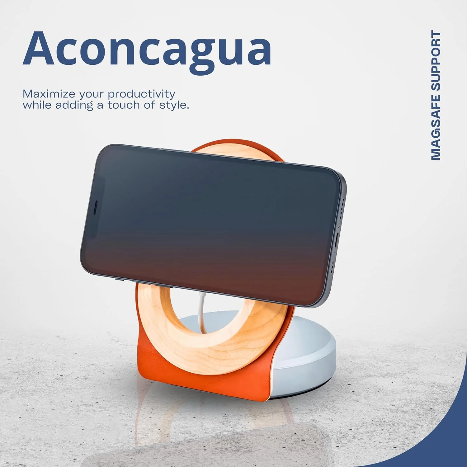 Azonee Phone Stand for Magsafe - Wireless Charging Dock, for Magsafe Charger Holder & Desk Organizer, Foldable Phone Holder for iPhone, iWatch, AirPods, Walnut Wood, Desk Accessories Azonee Phone Stand for Magsafe - Wireless Charging Dock, for Magsafe Charger Holder & Desk Organizer, Foldable Phone Holder for iPhone, iWatch, AirPods, Walnut Wood, Desk Accessories