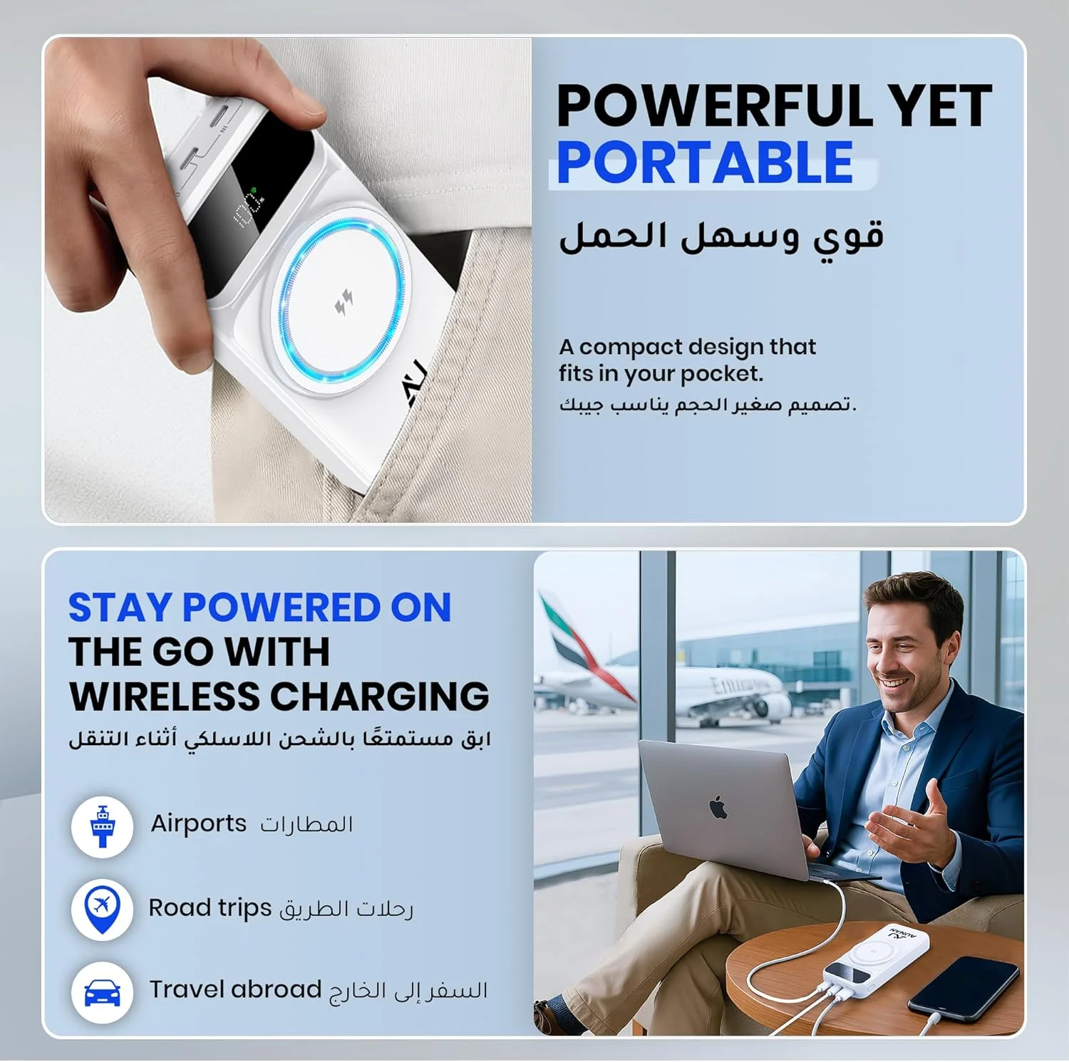 Magnetic Power Bank 20000mAh, Portable Charger 22.5W Fast Charging, Wireless Charger with 4 Built-in Cables, LCD Display, for iPhone 16 Pro Max/15/14 Pro Max, Android, Tablets & More, White Magnetic Power Bank 20000mAh, Portable Charger 22.5W Fast Charging, Wireless Charger with 4 Built-in Cables, LCD Display, for iPhone 16 Pro Max/15/14 Pro Max, Android, Tablets & More, White