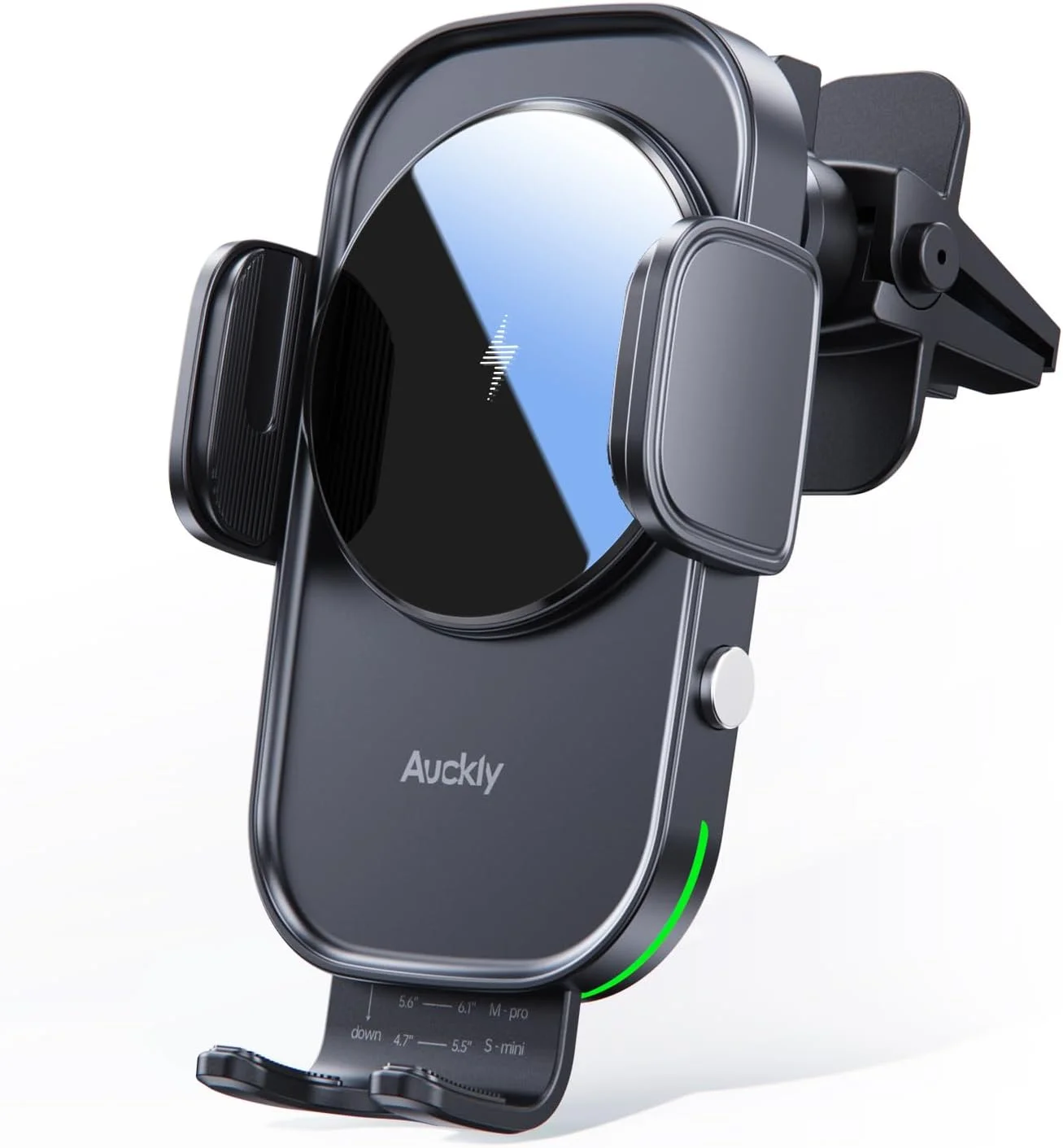 Auckly Qi 15W Car Phone Holder Wireless Charger, [270 ° Automatic Clamping], Wireless Car Charger Mount, Air Vent, Compatible for iPhone 12 13 14 15 Series & Samsung, Electromagnetic Induction, Black