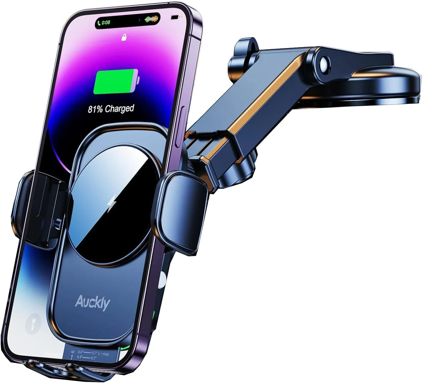 Auckly 15W Fast Qi Wireless Car Charger Automatic Phone Suction Holder Dashboard Mount Compatible for S22/S23, iPhone 11/12/13/14/15 Pro Max Mini Plus Auckly 15W Fast Qi Wireless Car Charger Automatic Phone Suction Holder Dashboard Mount Compatible for S22/S23, iPhone 11/12/13/14/15 Pro Max Mini Plus