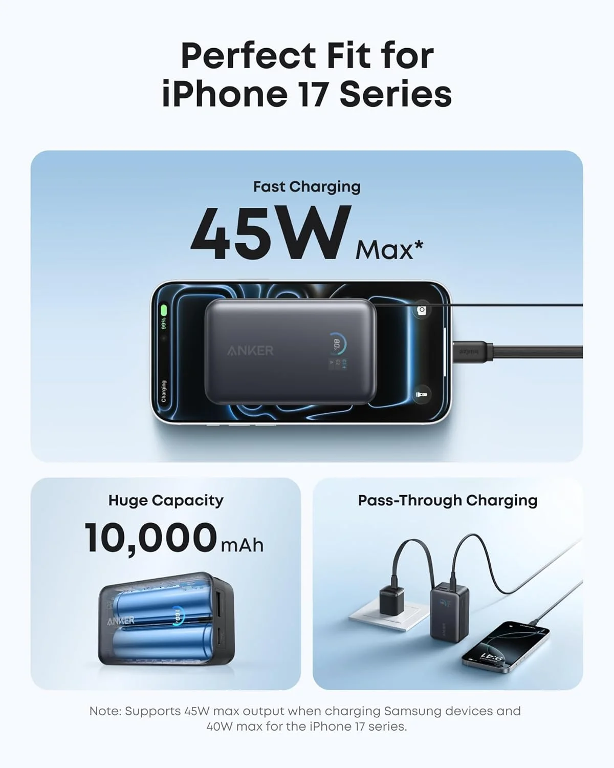 پاور بانک نانو انکر، شارژر همراه 10000 میلی آمپر ساعتی با کابل جمع شونده 2.3 فوتی InstaCord، بسته باتری فشرده 45 واتی، نمایشگر هوشمند، برای سری آیفون 17/16/15، آیپد، گلکسی، پیکسل و غیره پاور بانک نانو انکر، شارژر همراه 10000 میلی آمپر ساعتی با کابل جمع شونده 2.3 فوتی InstaCord، بسته باتری فشرده 45 واتی، نمایشگر هوشمند، برای سری آیفون 17/16/15، آیپد، گلکسی، پیکسل و غیره