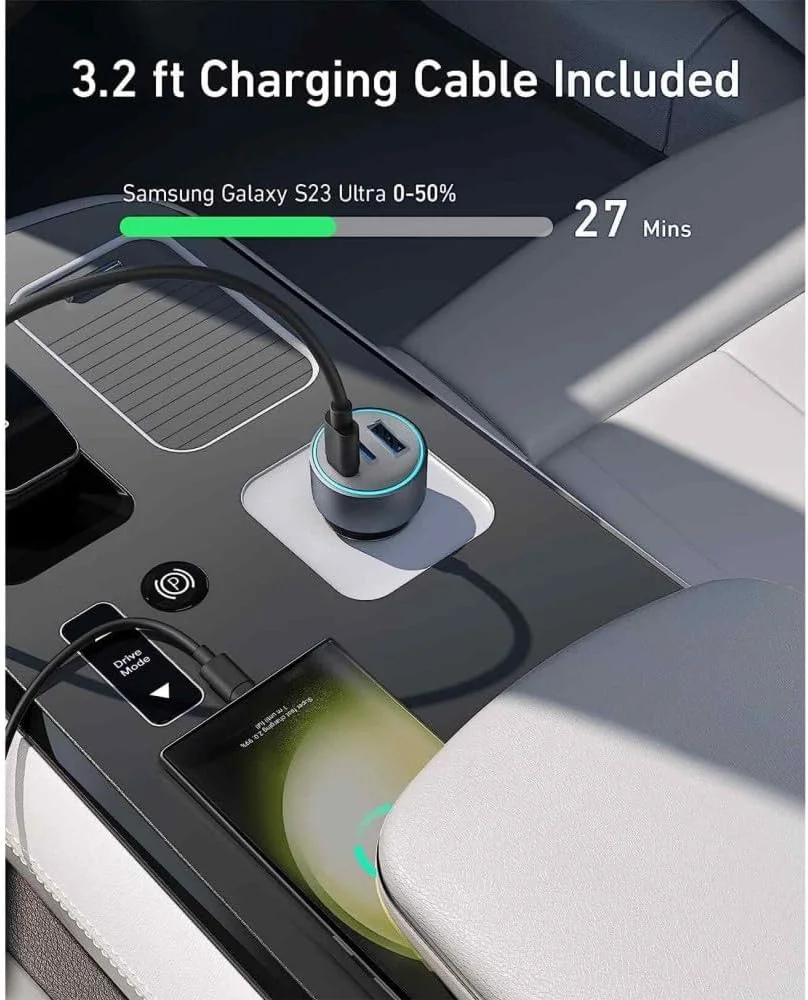 شارژر فندکی USB-C انکر، شارژر سریع 67 واتی 3 پورت جمع و جور، آداپتور خودرو 535 با PIQ 3.0 برای آیفون 16/16 پلاس/16 پرو/16 پرو مکس، گلکسی S24/S23، آیپد، هواوی و غیره شارژر فندکی USB-C انکر، شارژر سریع 67 واتی 3 پورت جمع و جور، آداپتور خودرو 535 با PIQ 3.0 برای آیفون 16/16 پلاس/16 پرو/16 پرو مکس، گلکسی S24/S23، آیپد، هواوی و غیره