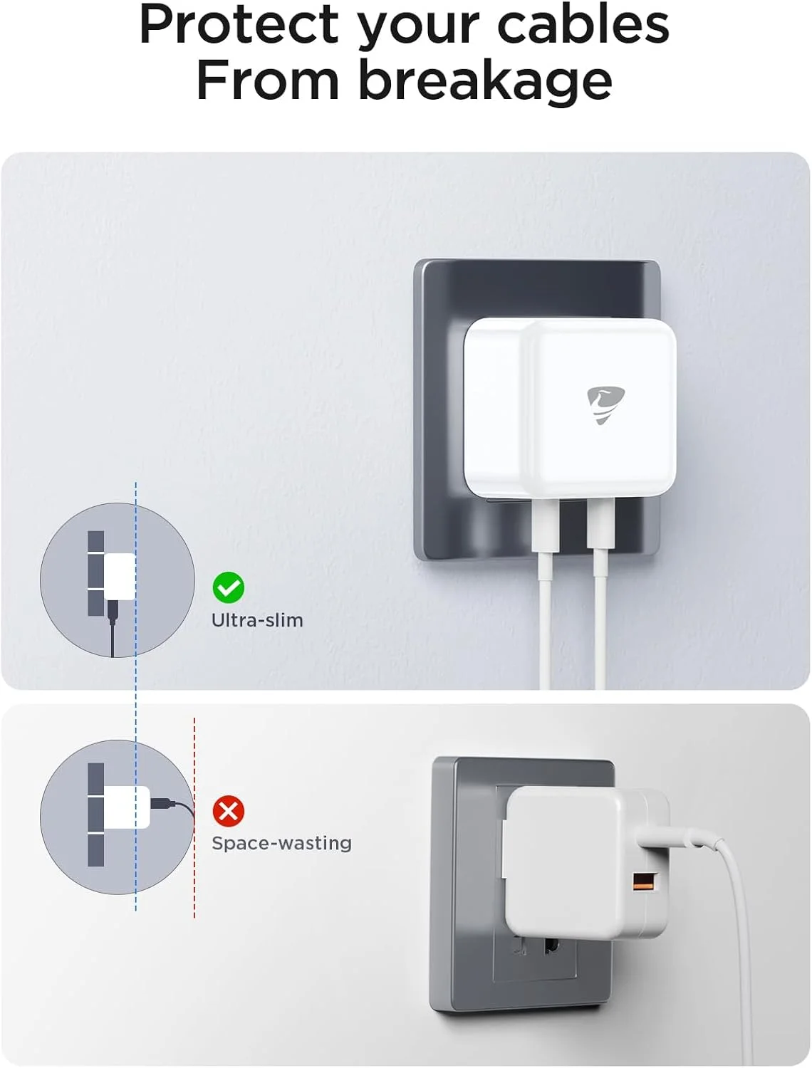 شارژر USB C آینئوس 4 پورت 40 واتی، شارژر سریع آیفون، آداپتور چندگانه USB Type C با شارژر دیواری دوگانه USB-C و USB-A برای آیفون 16/16 پرو مکس، 15/14/13، سامسونگ گلکسی S25 S24، آیپد